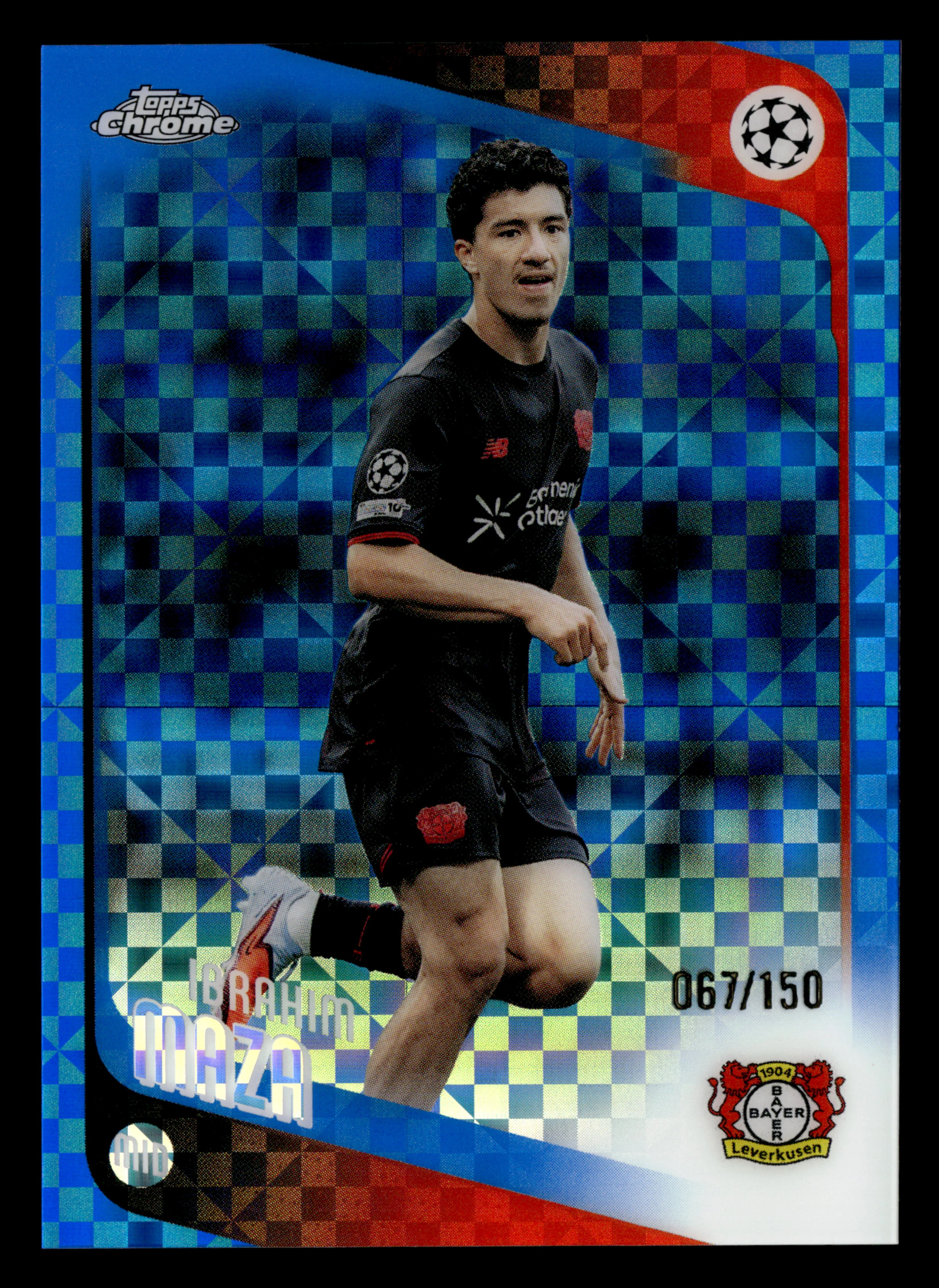 2025-26 Topps Chrome UCC #72 Ibrahim Maza Blue X-Fractor #/150