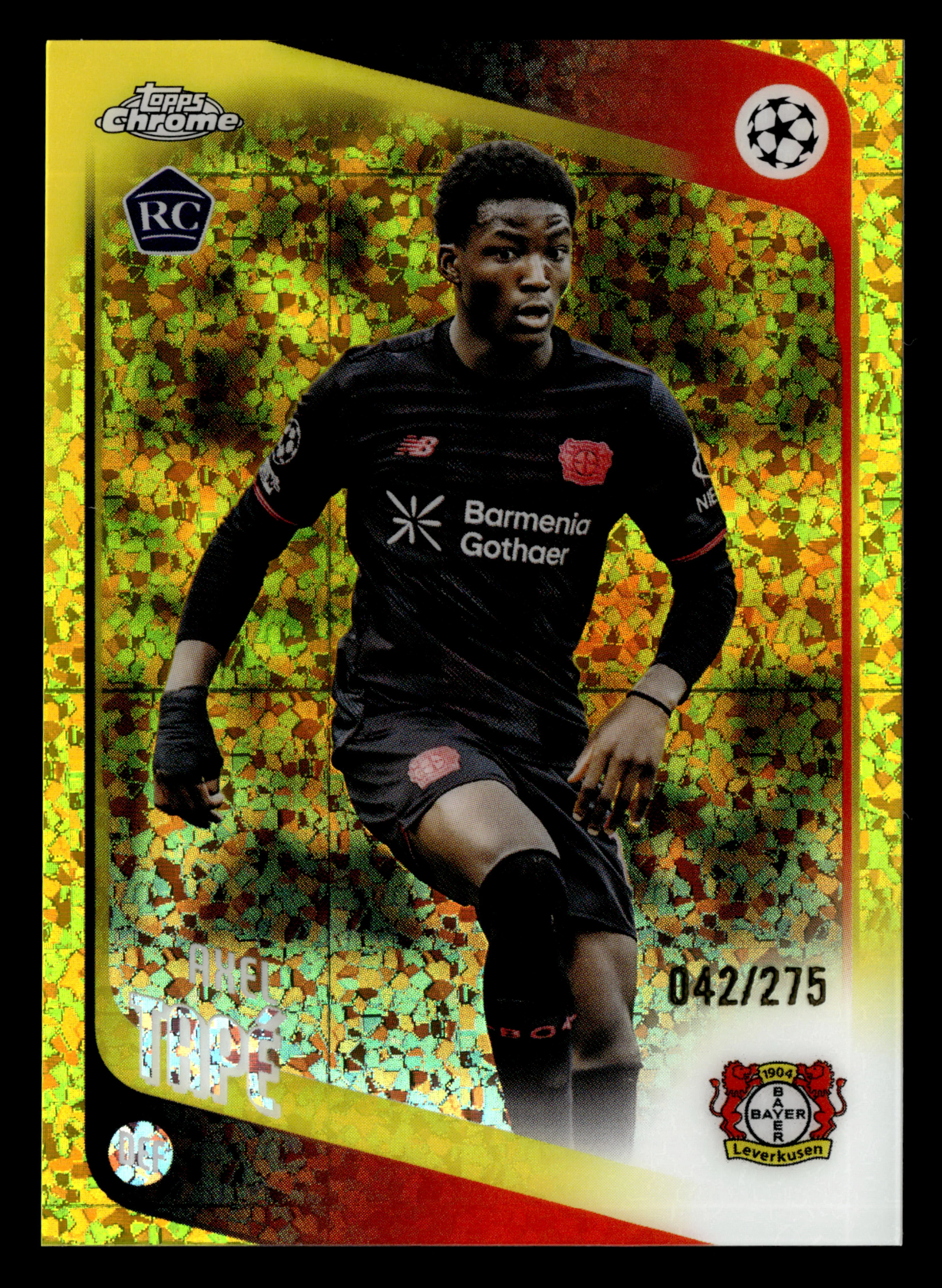 2025-26 Topps Chrome UCC #9 Axel Tapé Yellow Mini-Diamonds #/275