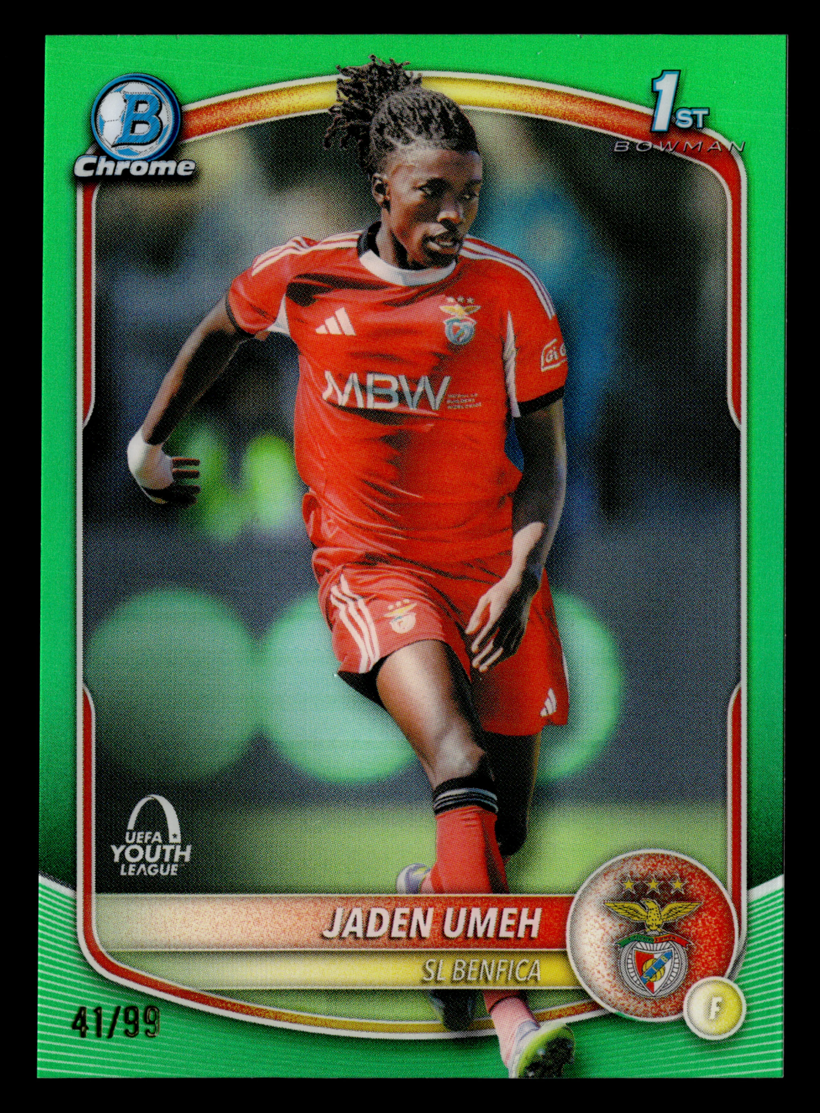 2025-26 Topps Chrome UCC #BU-JU Jaden Umeh Bowman Youth League Green #/99