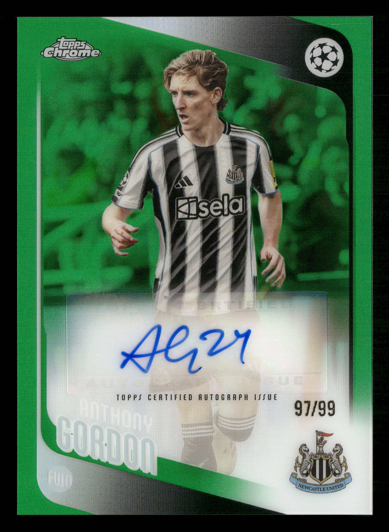 2025-26 Topps Chrome UCC #CA-GO Anthony Gordon Chrome Auto #/99