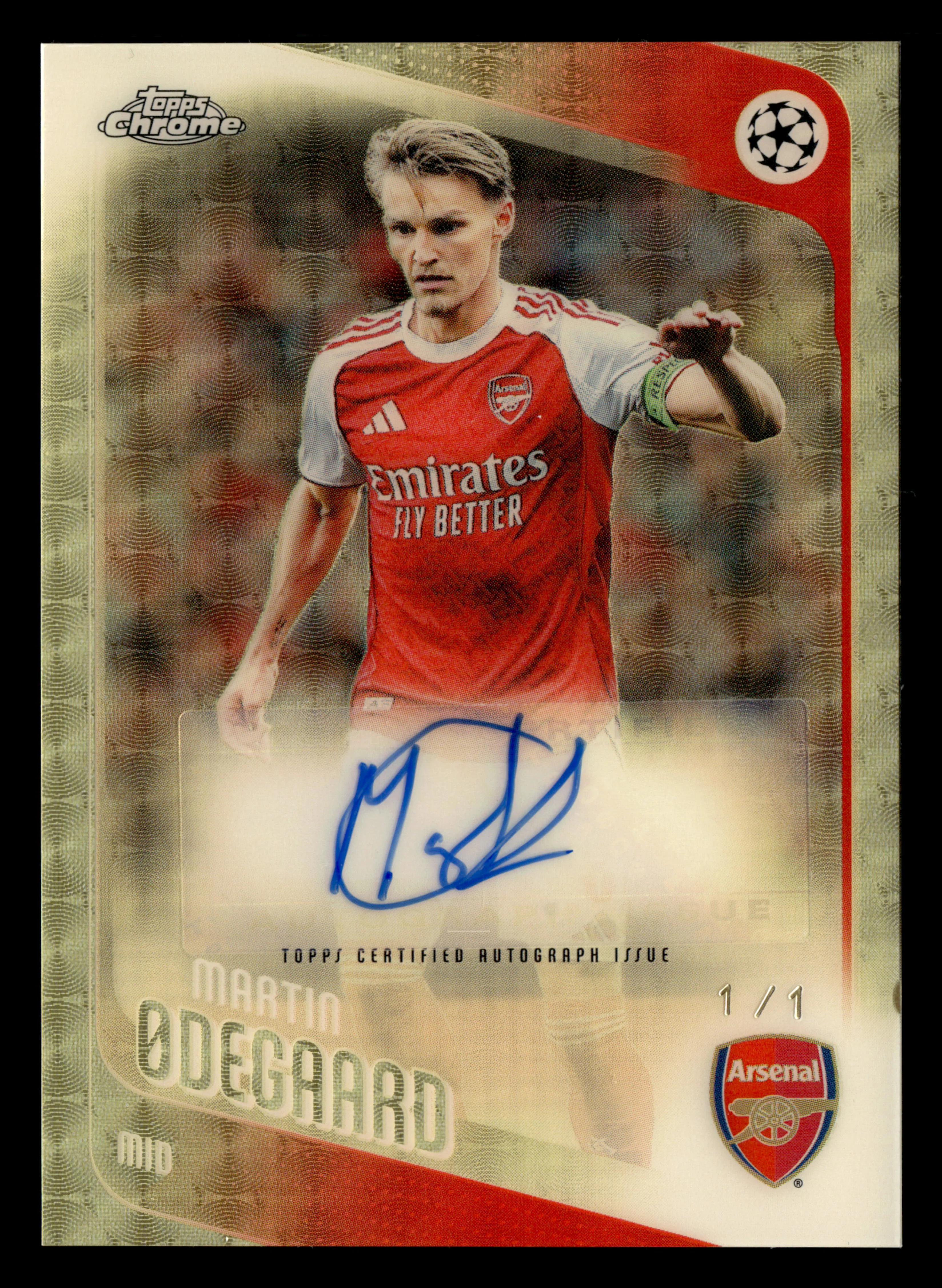 2025-26 Topps Chrome UCC #CA-MO Martin Odegaard Superfractor Autograph 1/1