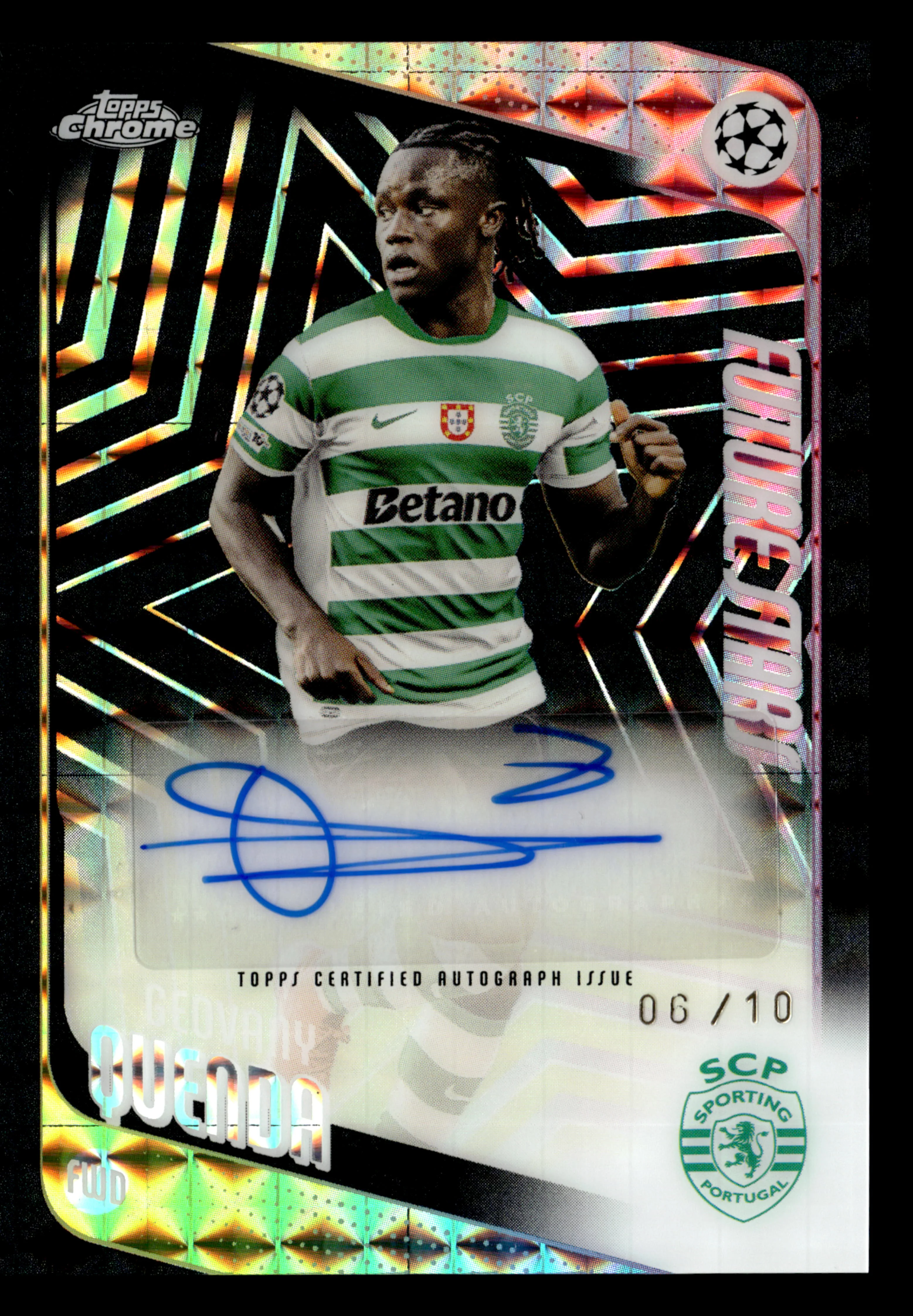2025-26 Topps Chrome UCC #FSA-GQ Geovany Quenda Future Stars Auto Black Geo #/10