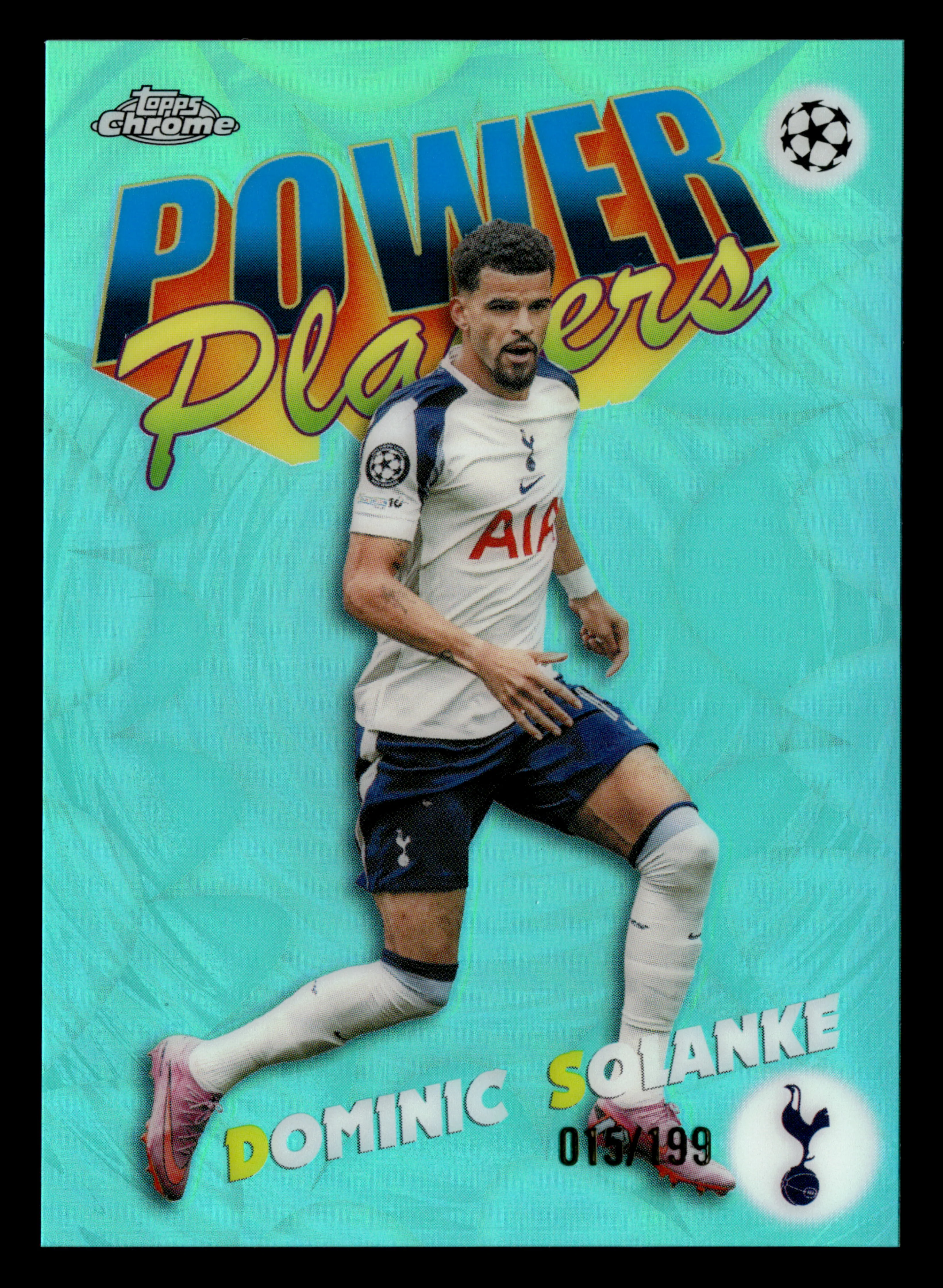 2025-26 Topps Chrome UCC #PP-10 Dominic Solanke Power Players Aqua #/199