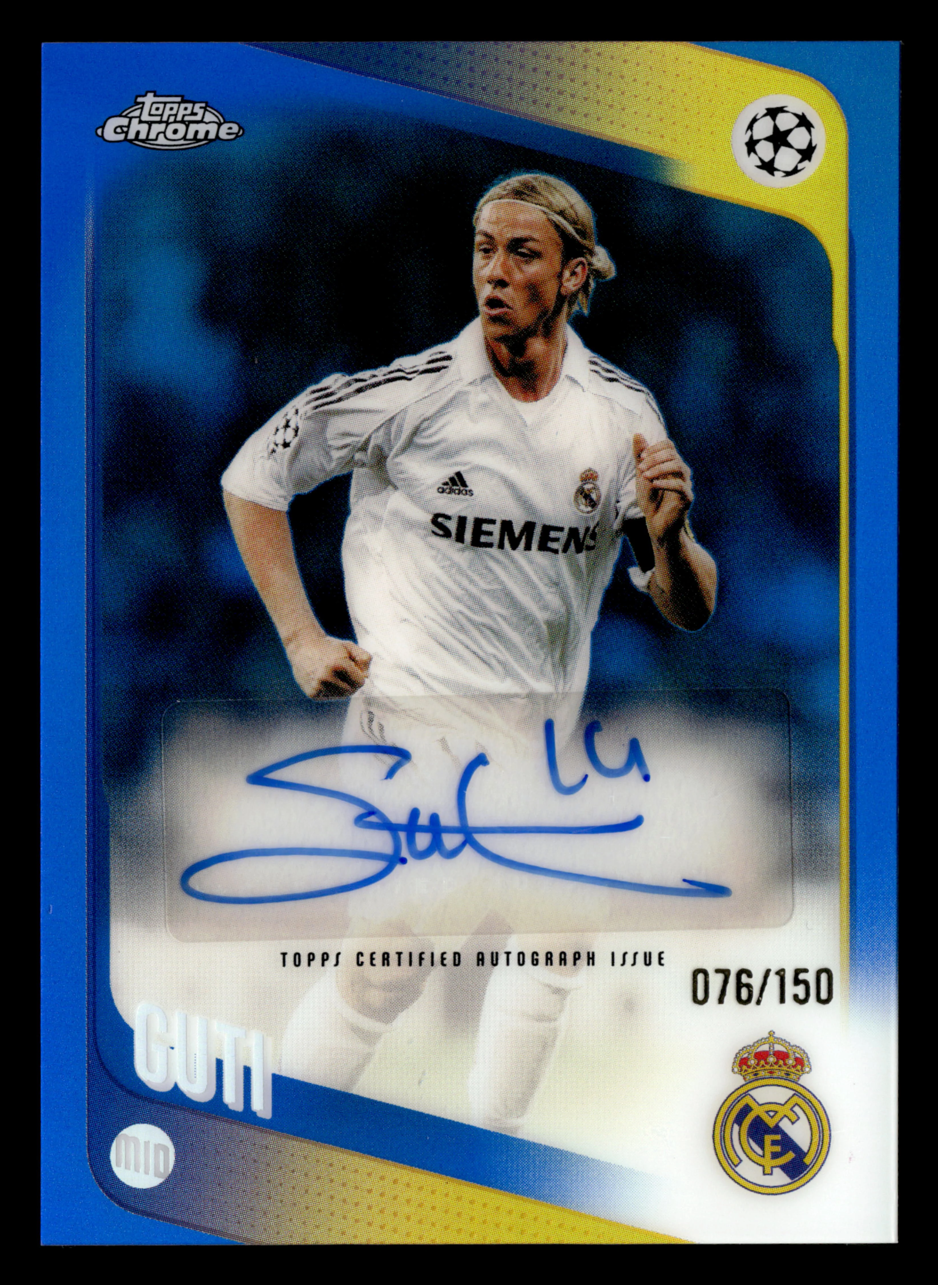 2025-26 Topps Chrome UEFA CC #CLA-G Guti Chrome Legends Auto Blue #/150