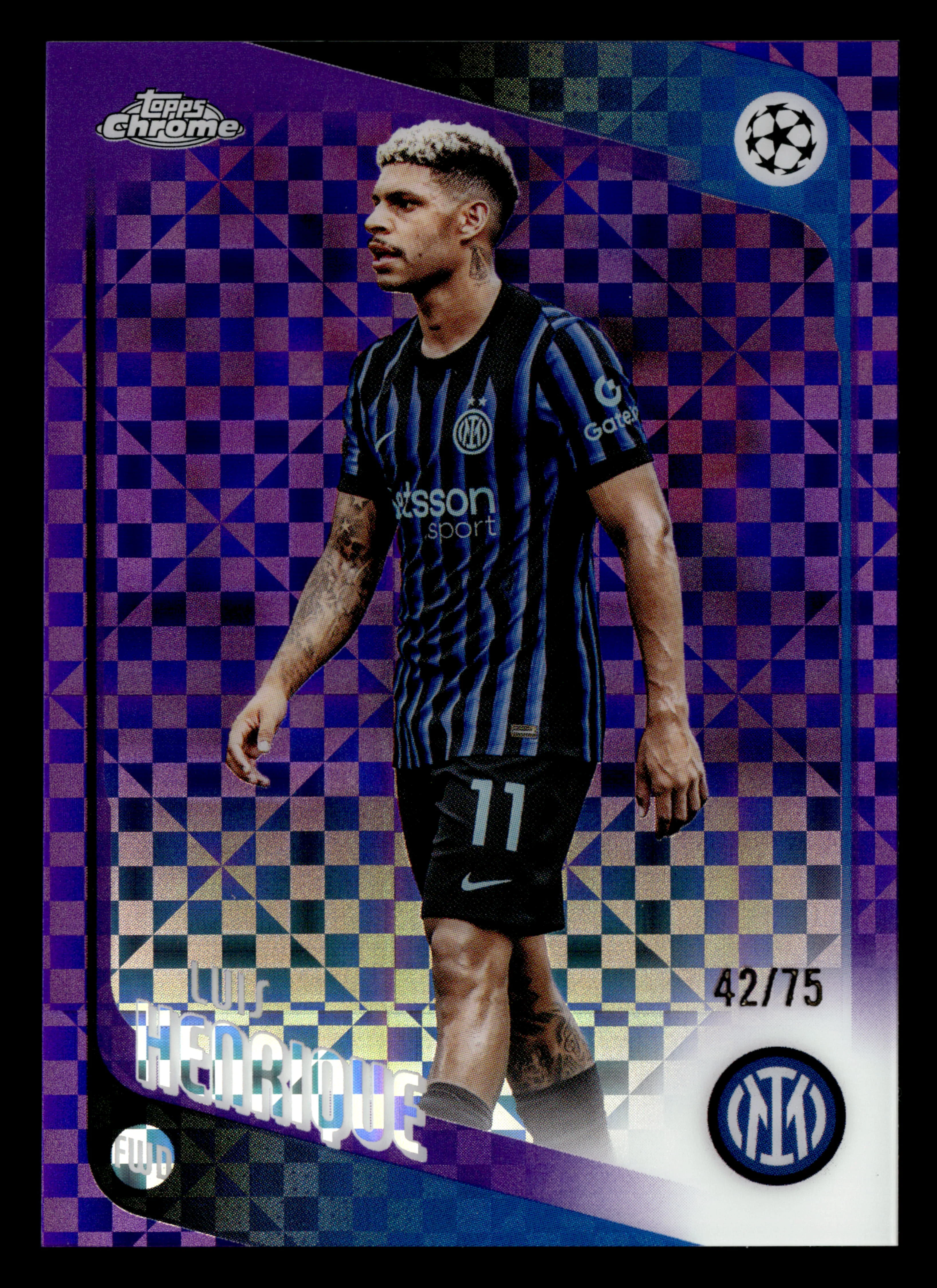 2025-26 Topps Chrome UEFA Club Comp #131 Luis Henrique Purple X-Fractor #/75