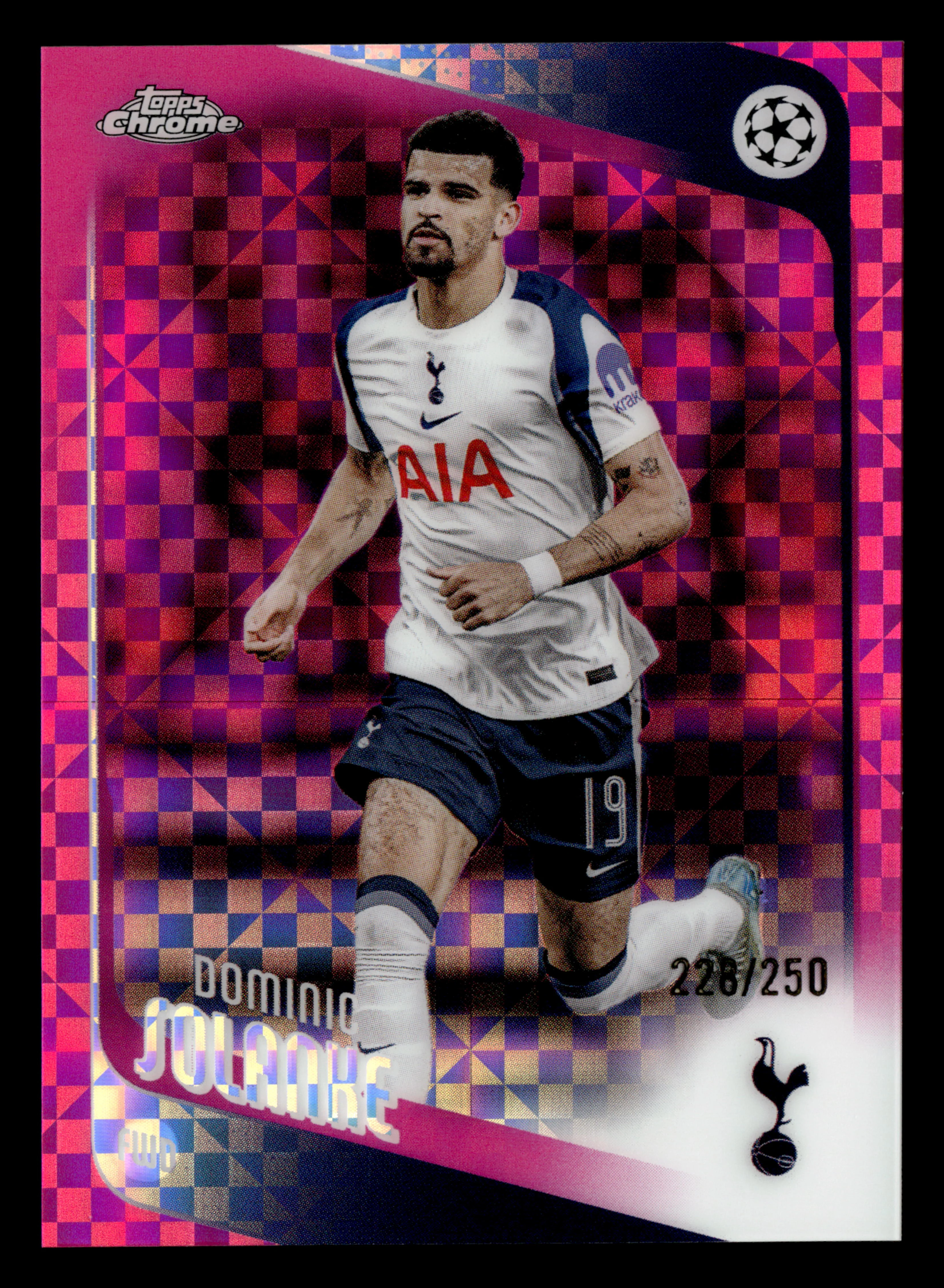 2025-26 Topps Chrome UEFA Club Comp #144 Dominic Solanke Pink X-Fractor #/250