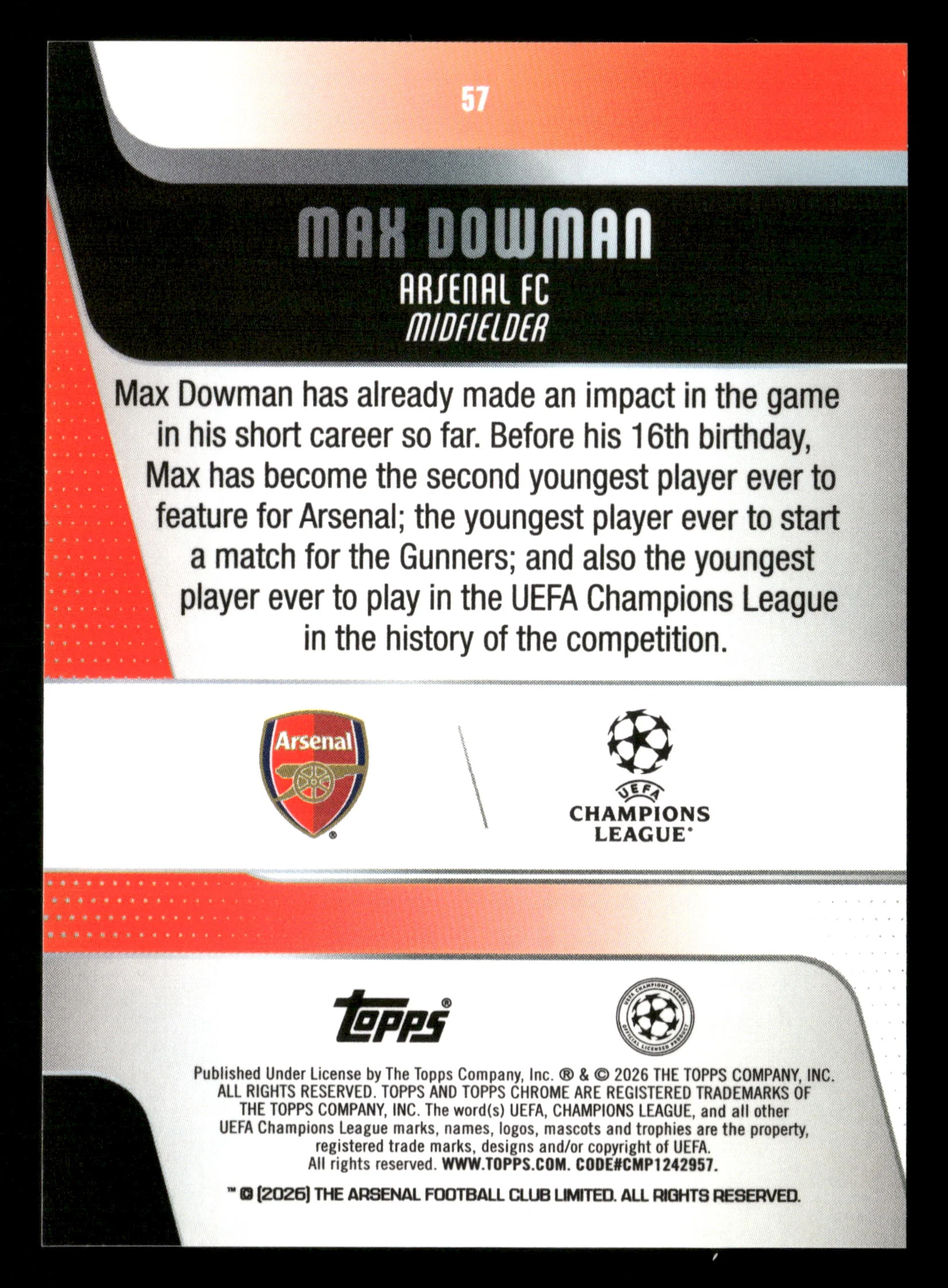 2025-26 Topps Chrome UEFA Club Competitions #57 Max Dowman Night Vision - Image 4