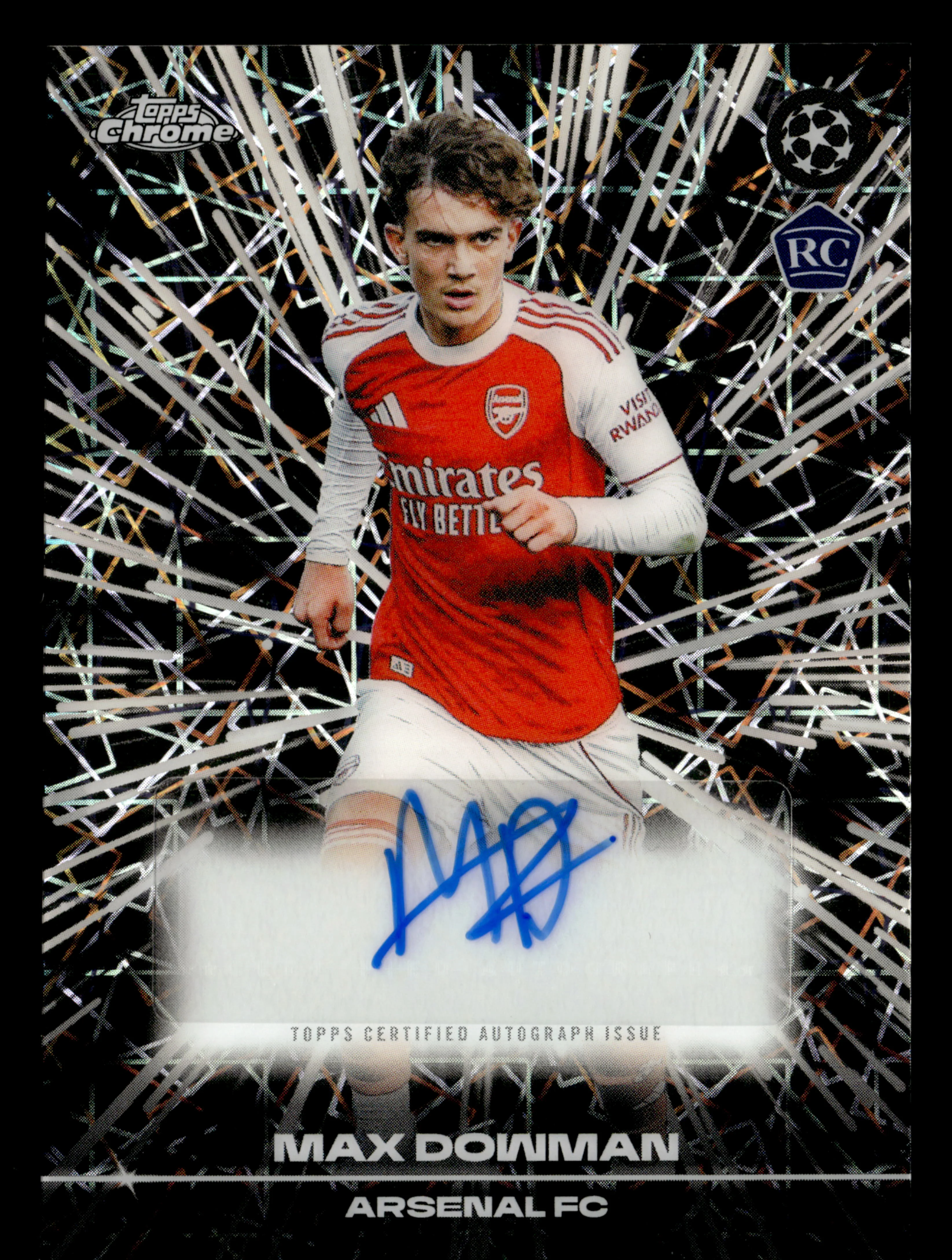 2025-26 Topps Chrome UEFA Club Competitions #BLA-MD Max Dowman Black Lazer Auto