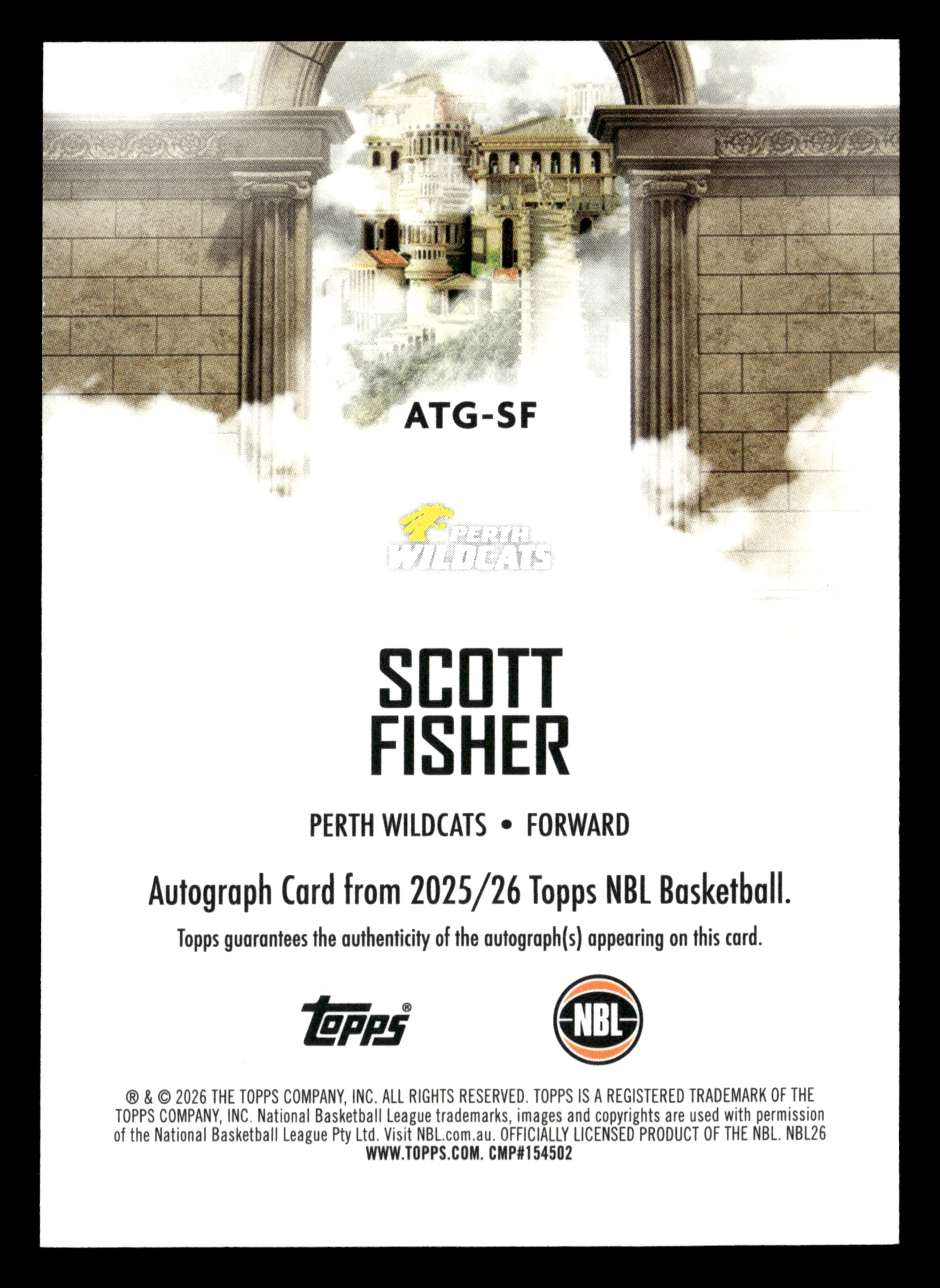 2025-26 Topps NBL - All-Time Greats Scott Fisher Auto - Image 2