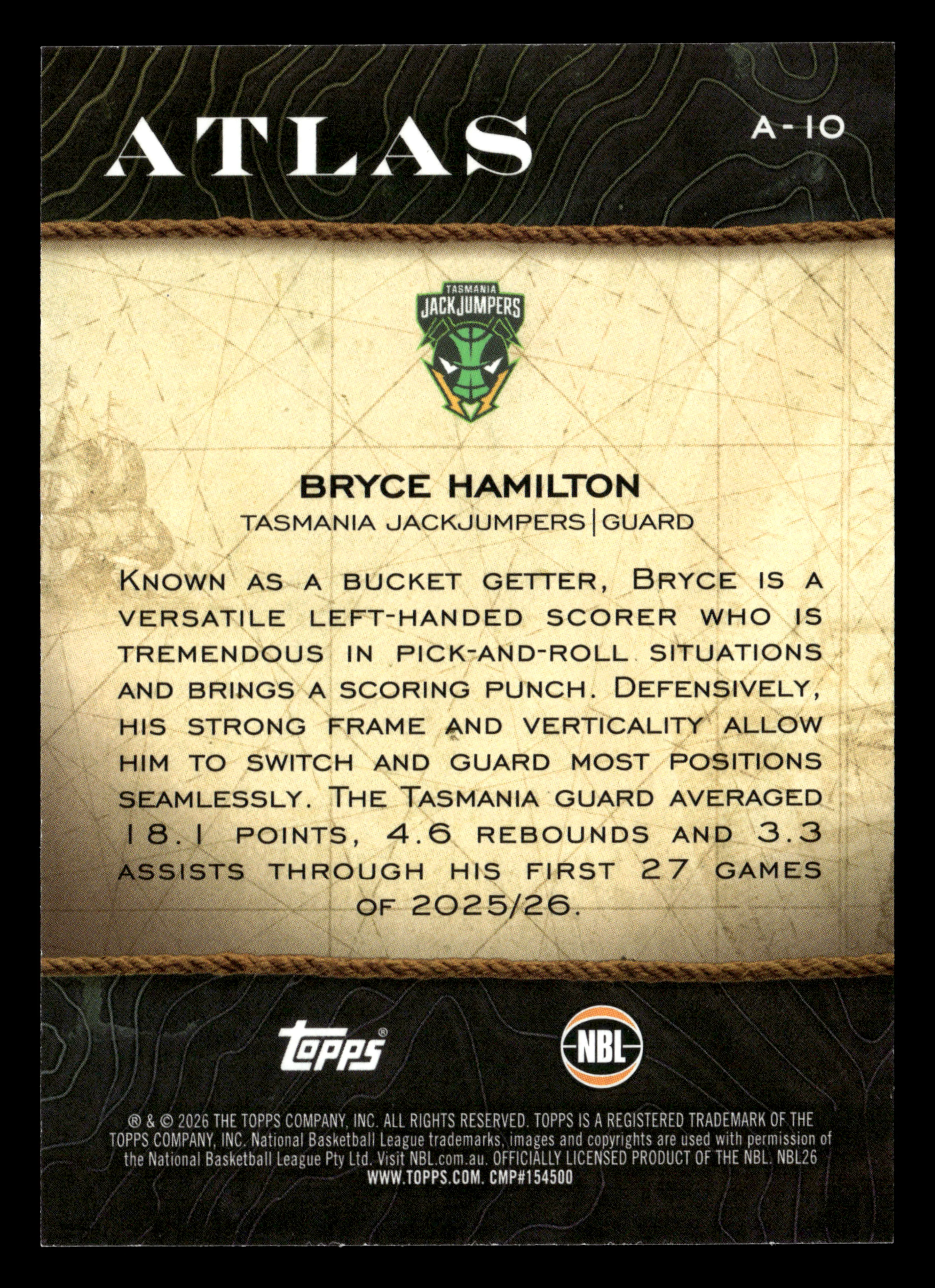 2025-26 Topps NBL - Atlas SSP Bryce Hamilton - Image 2