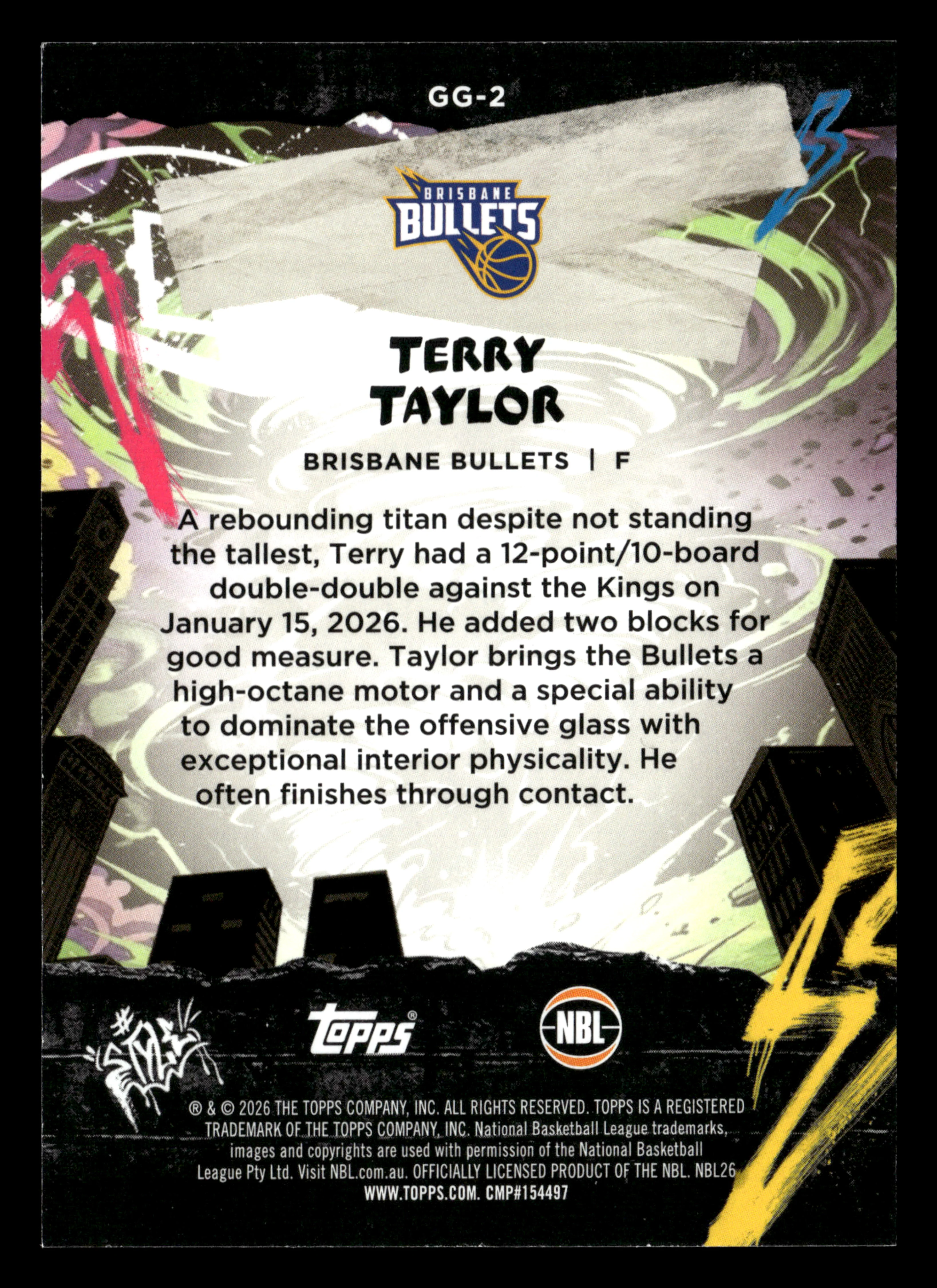 2025-26 Topps NBL - Glass & Grit SSP Terry Taylor - Image 2