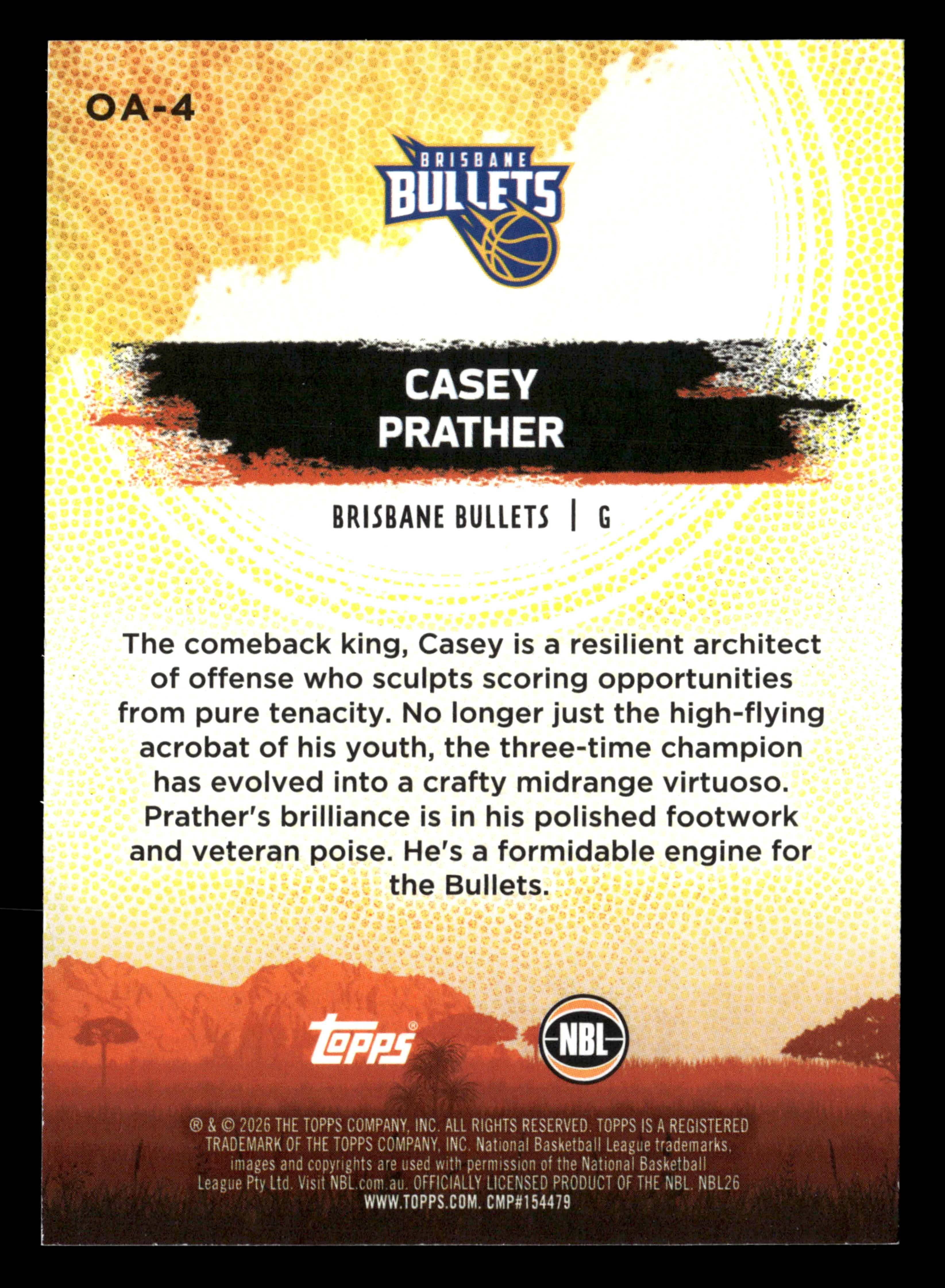 2025-26 Topps NBL - Oohs and Ahhs Casey Prather #/50 - Image 2
