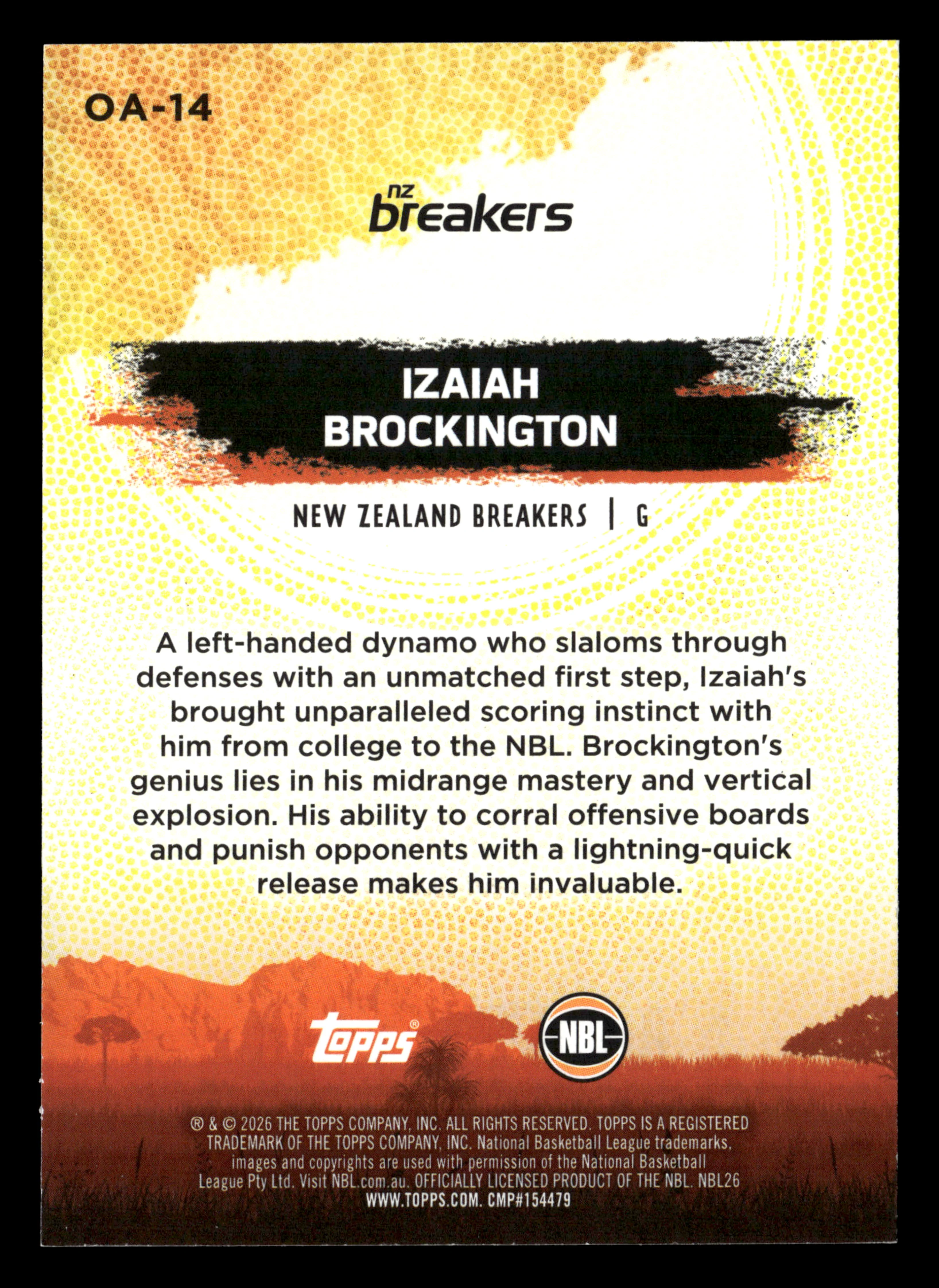 2025-26 Topps NBL - Oohs and Ahhs Izaiah Brockington #/50 - Image 2