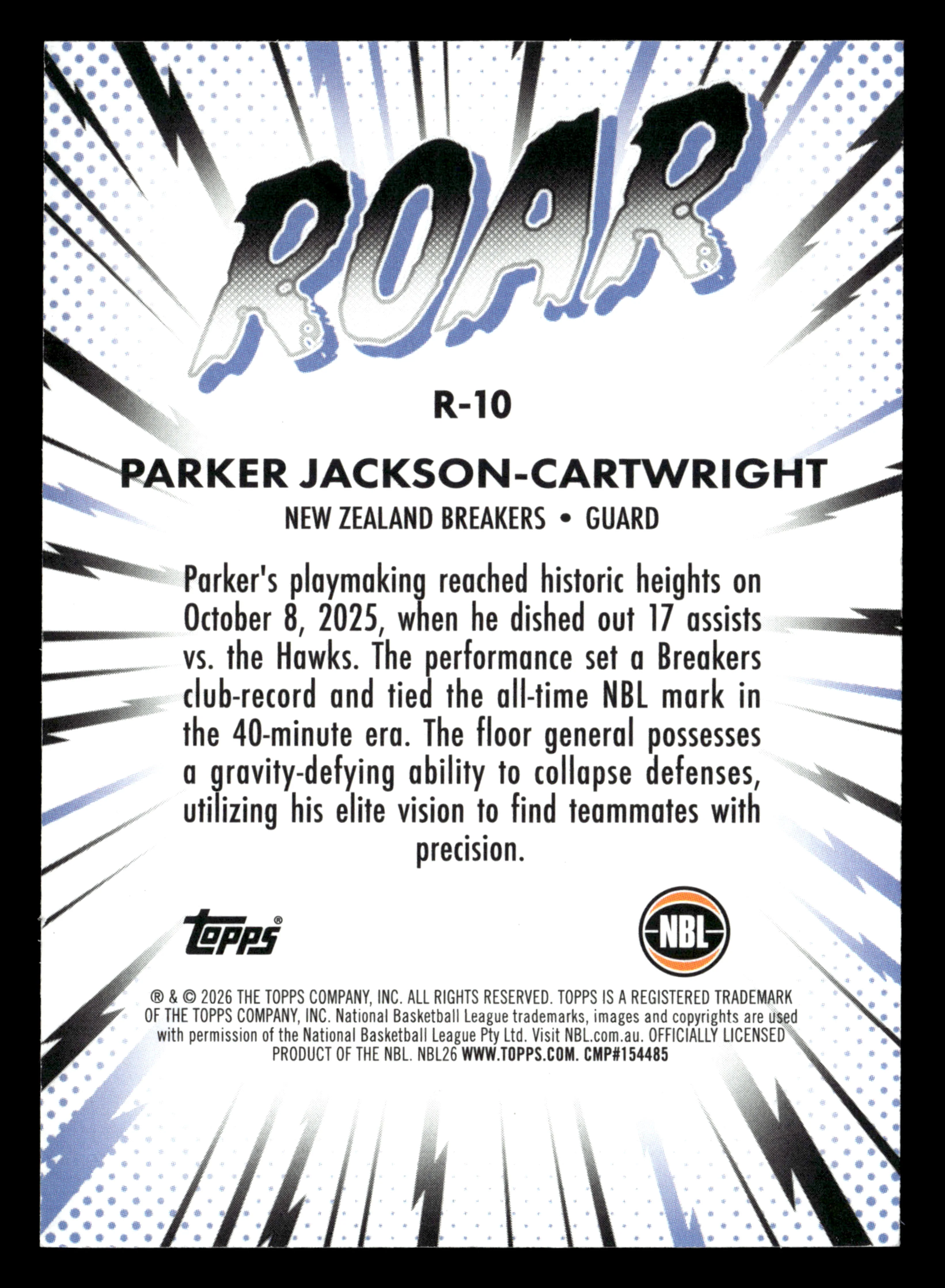 2025-26 Topps NBL - The Roar Parker Jackson-Cartwright #/25 - Image 2