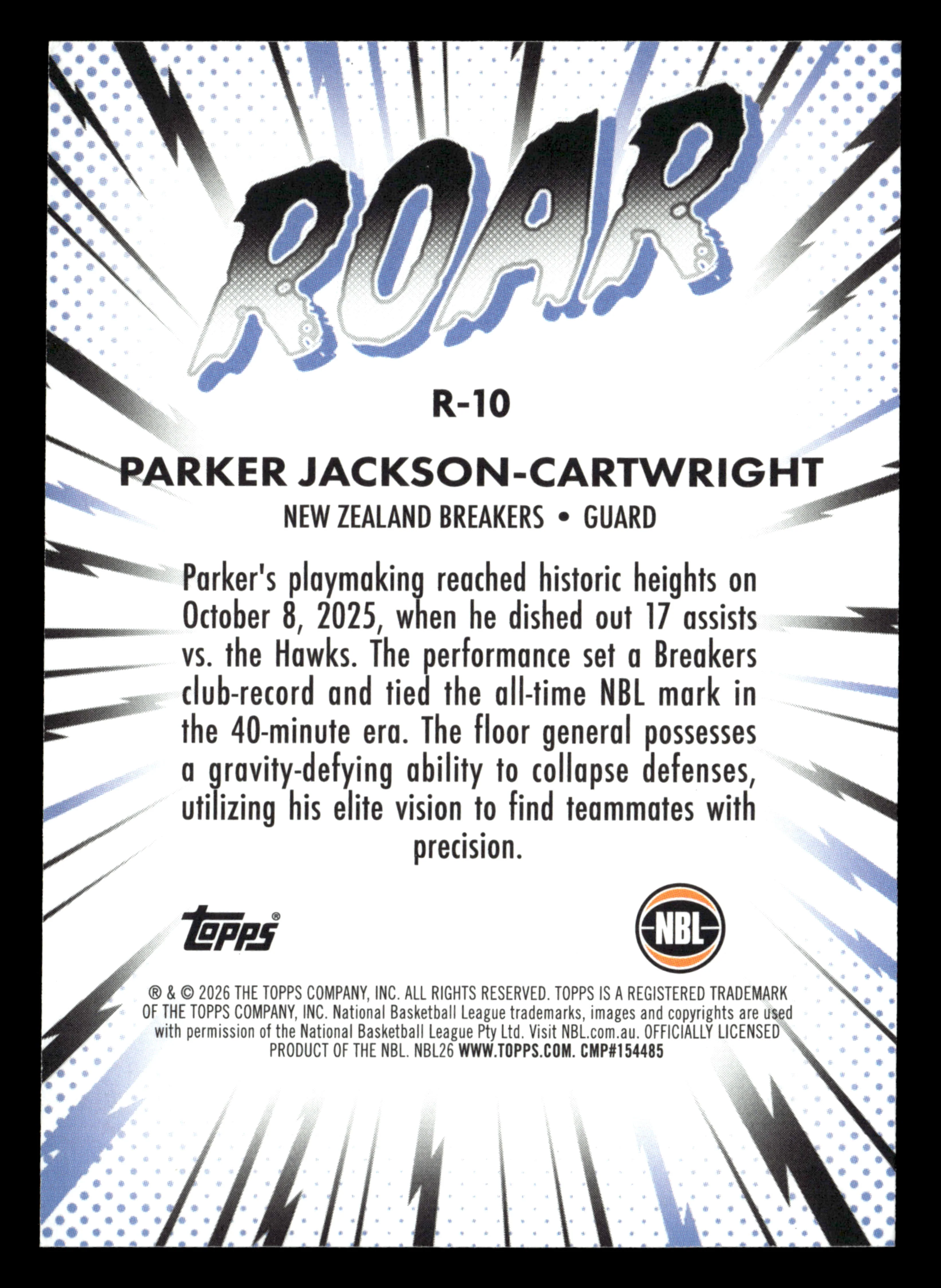2025-26 Topps NBL - The Roar Parker Jackson-Cartwright #/50 - Image 2