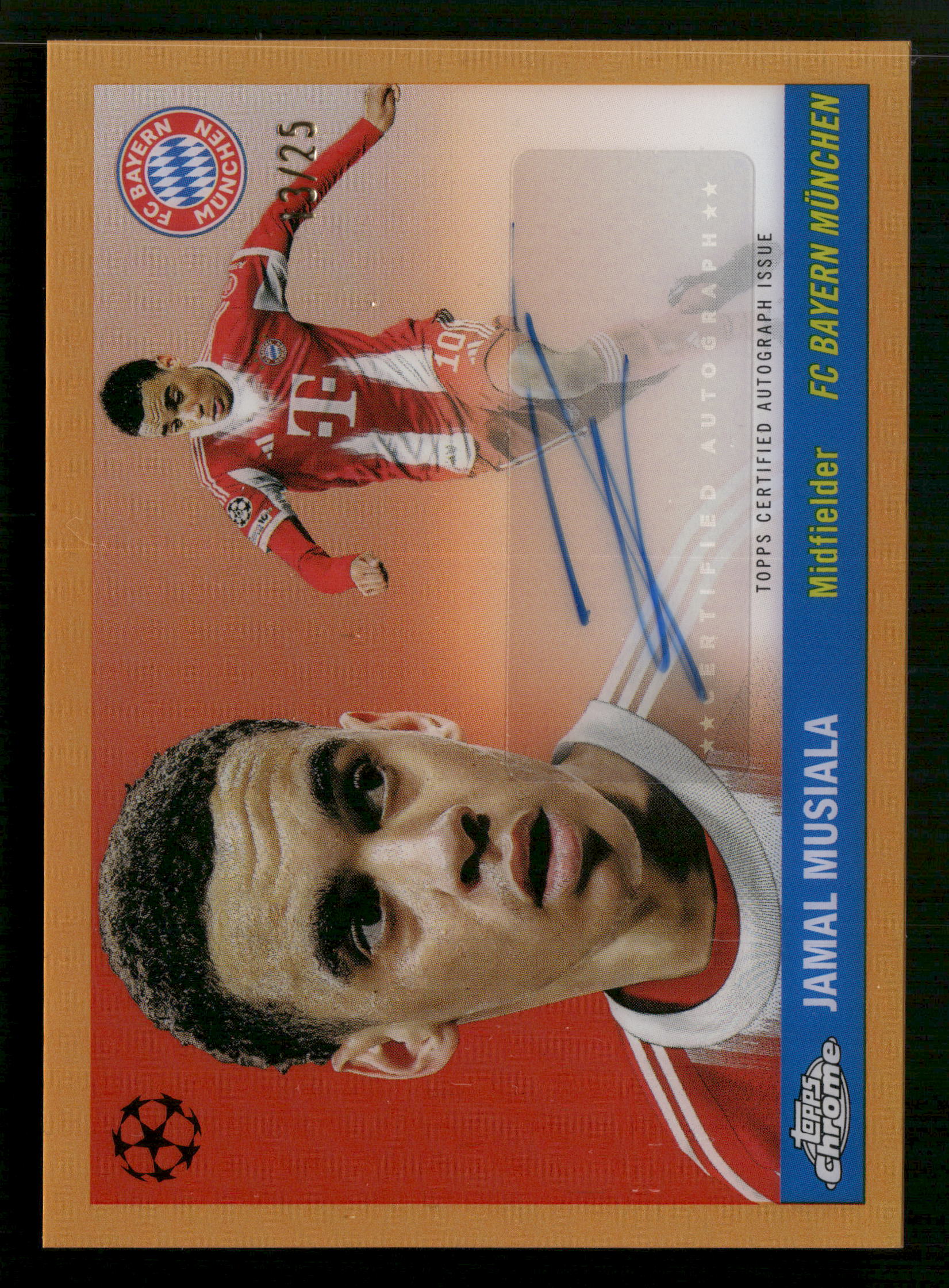 2025/26 Topps UEFA 55-JM Jamal Musiala 1995 Autograph Orange /25