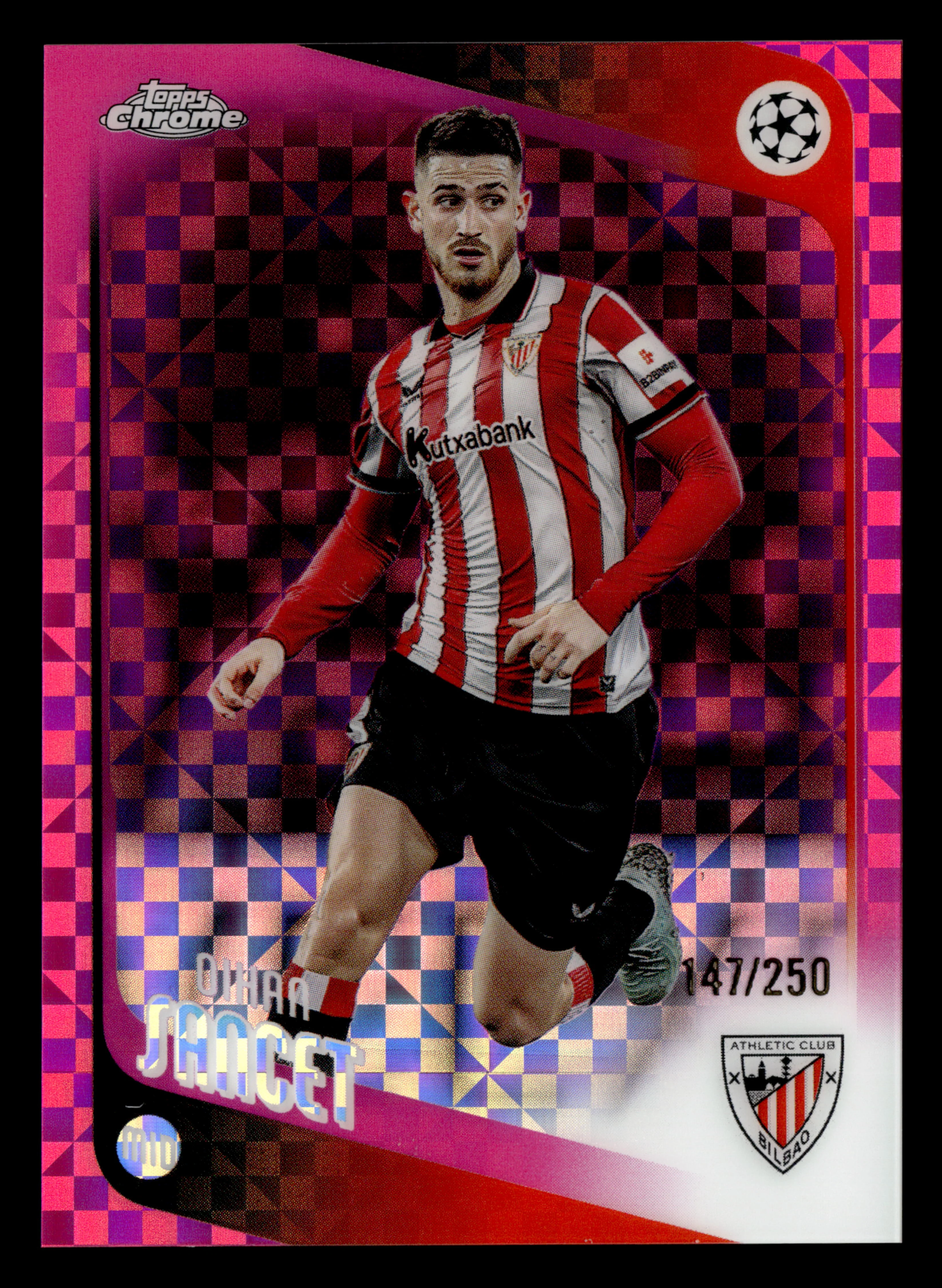 2025-26 Topps UEFA Club Competitions #195 Oihan Sancet Purple X-Fractor #/250