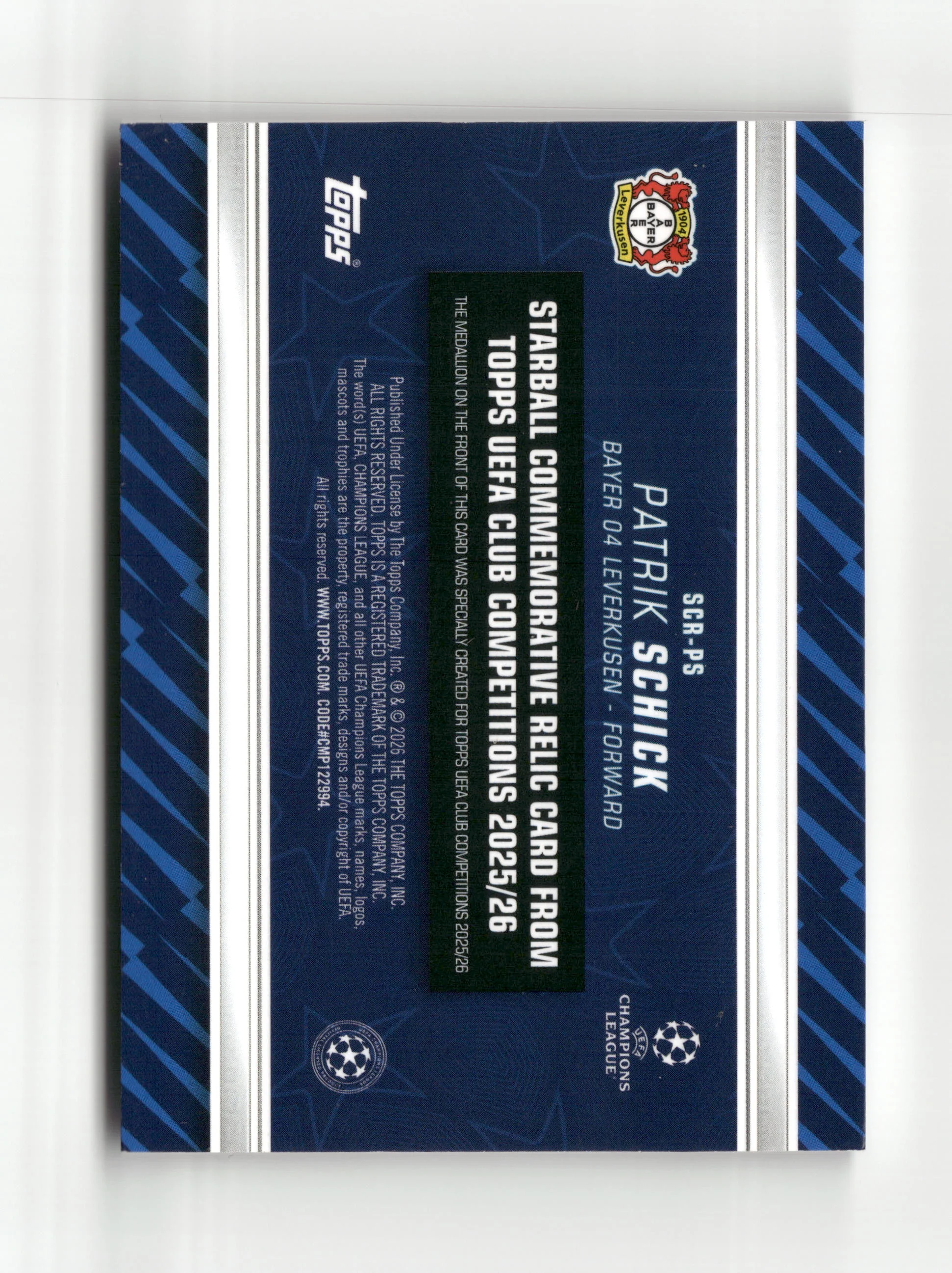 2025-26 Topps UEFA #SCR-PS Patrik Schick Starball Relics Gold Foil #/50 - Image 2