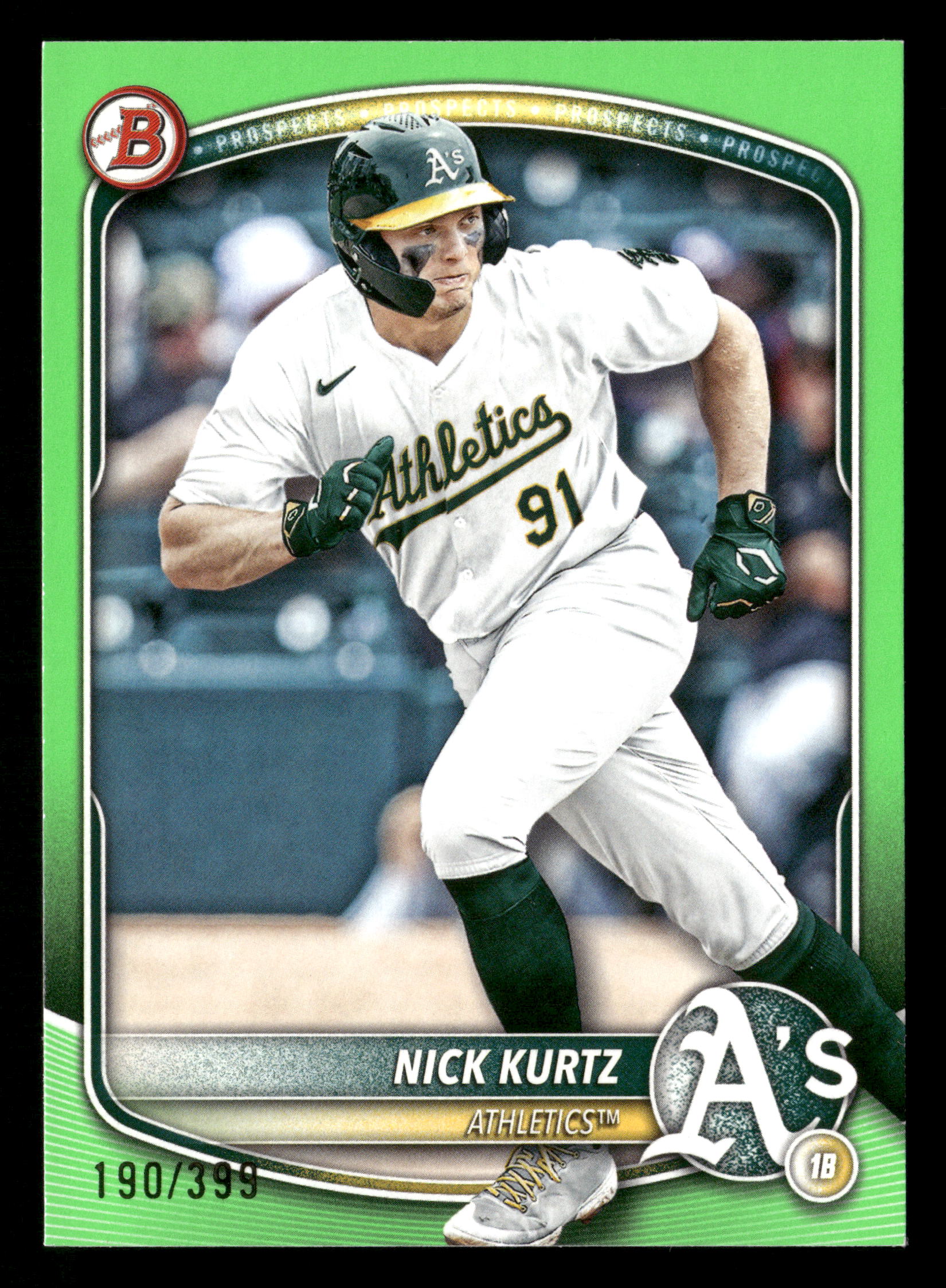 2025 Bowman #BP-114 Nick Kurtz Prospects Neon Green #/399