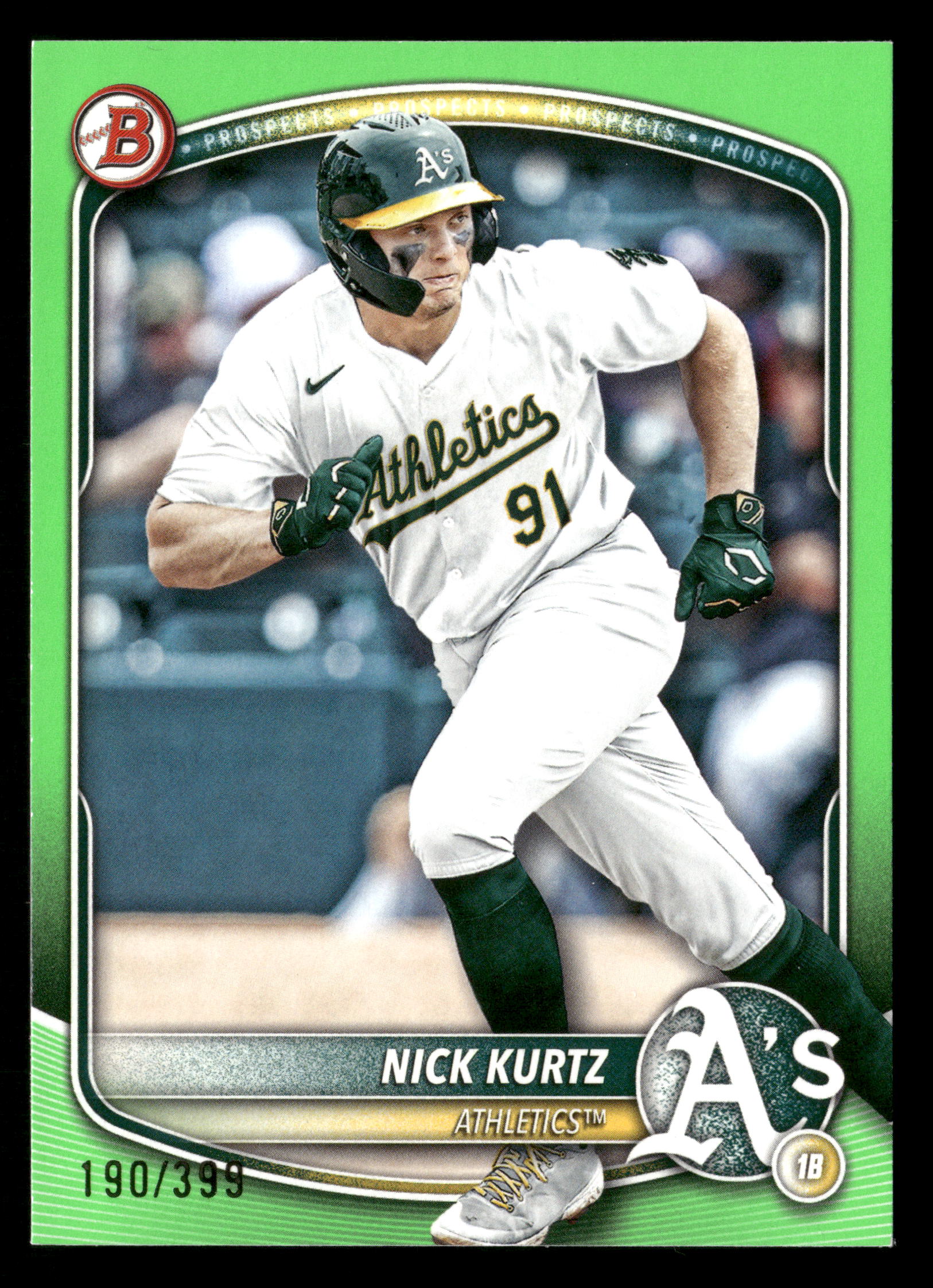 2025 Bowman #BP114 Nick Kurtz Paper Prospects Neon Green /399