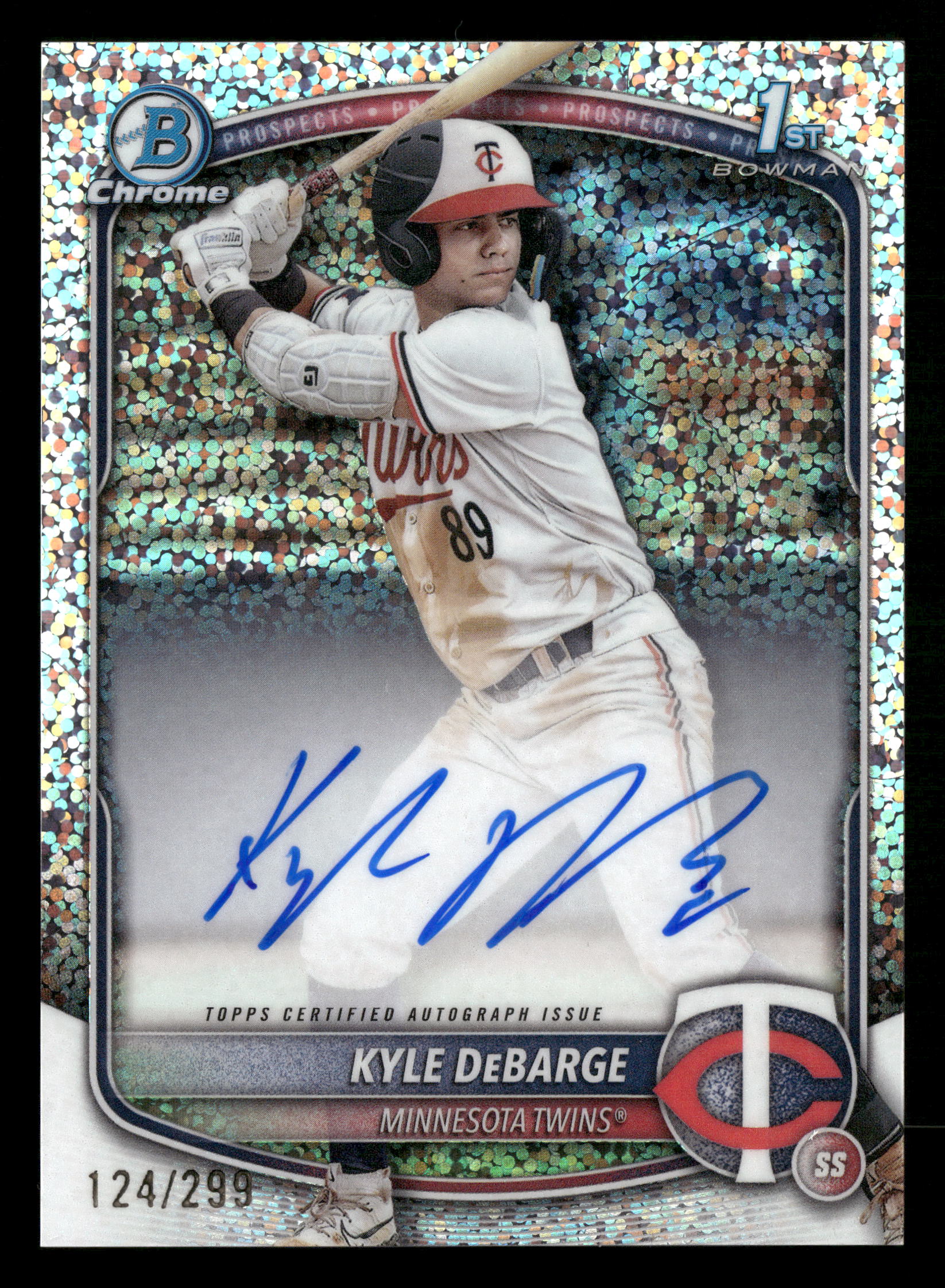 2025 Bowman #CPA-KD Kyle DeBarge Chrome Prospect Auto Speckle Refractor #/299