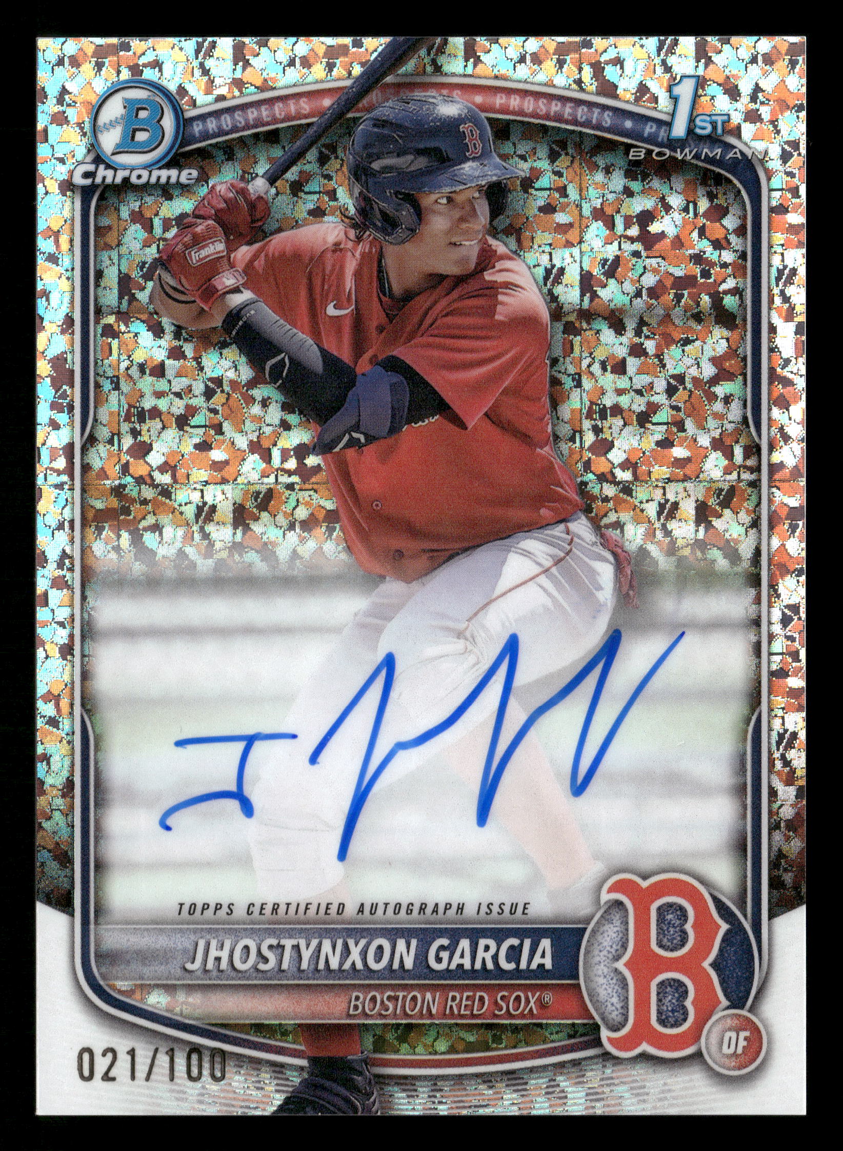 2025 Bowman Jhostynxon Garcia Chrome Prospect Auto Mini Diamond Refractor #/100