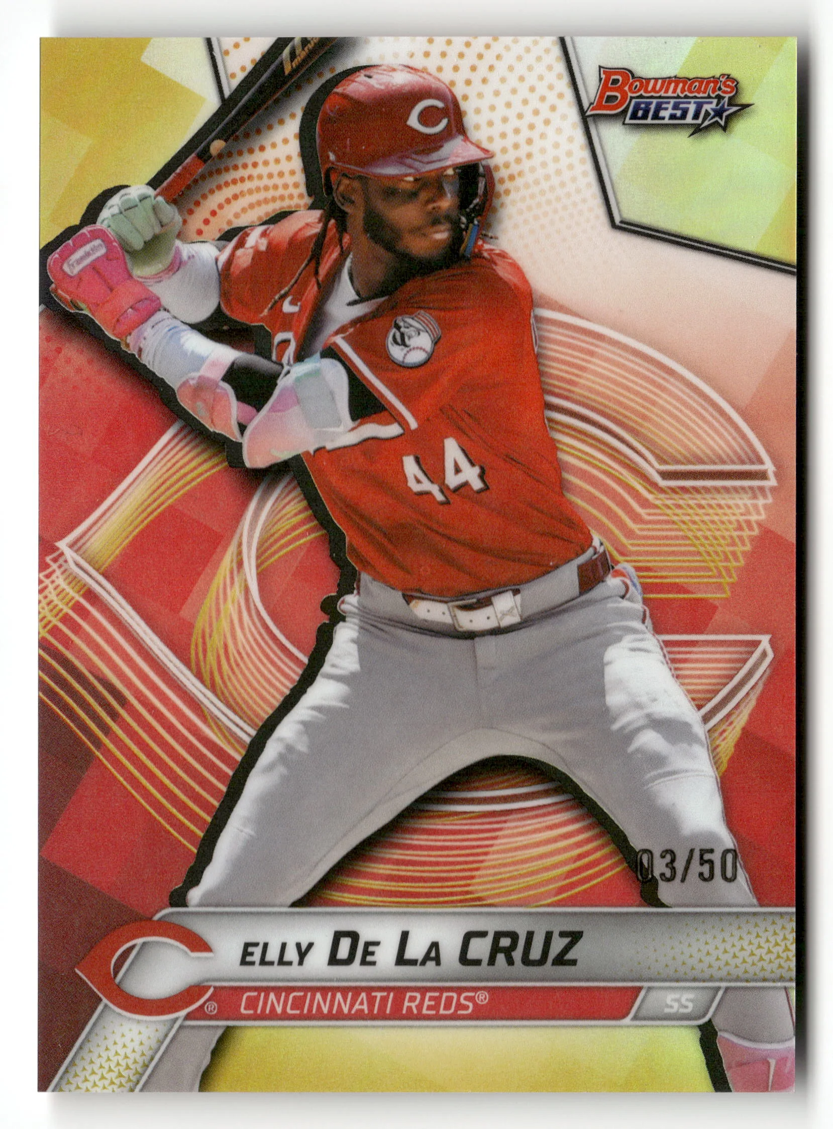 2025 Bowman's Best #37 Elly De La Cruz Gold Refractors #/50
