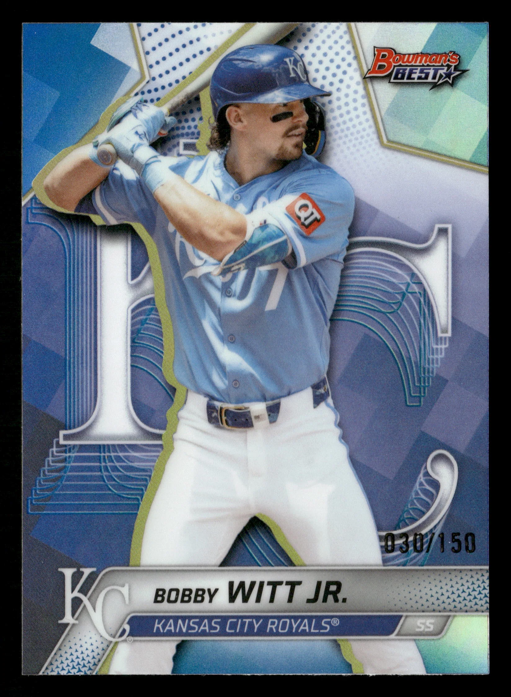 2025 Bowman's Best #69 Bobby Witt Jr. Blue Refractors #/150