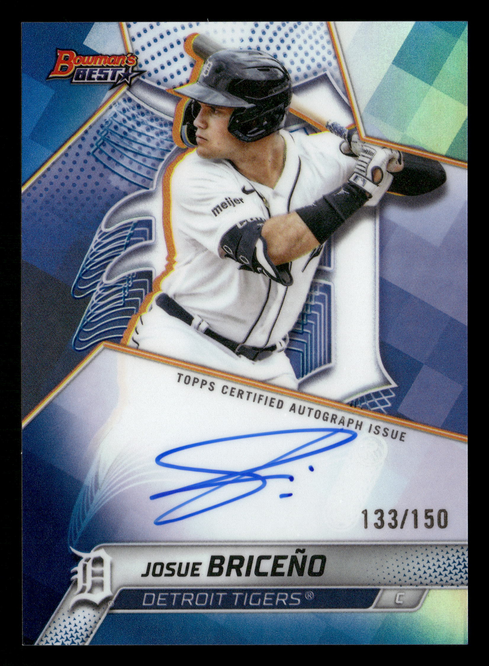 2025 Bowman's Best #B25-JB Josue Briceño Best of 2025 Auto Blue Refractor #/150