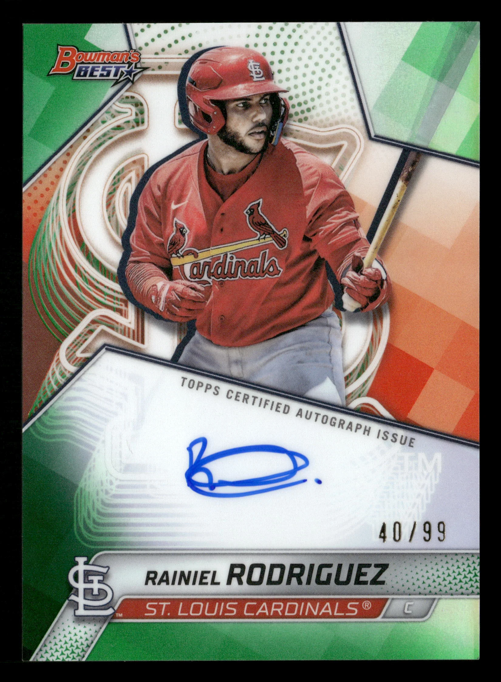 2025 Bowman's Best #B25-RR Rainiel Rodriguez Auto Green Refractor #/99