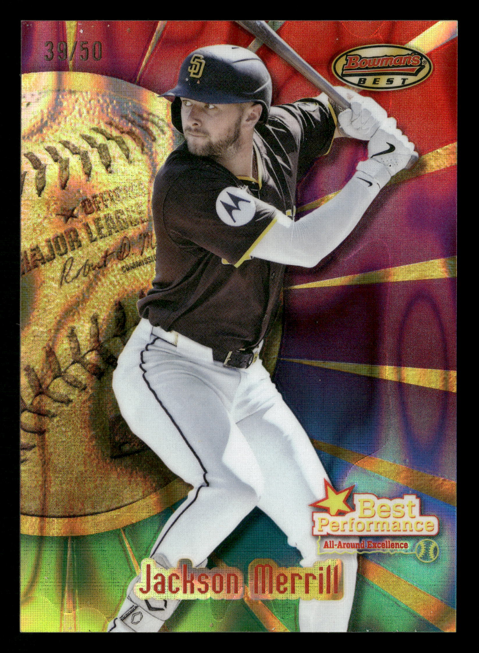 2025 Bowman's Best #BP-6 Jackson Merrill Best Performance Lava Refractors #/50