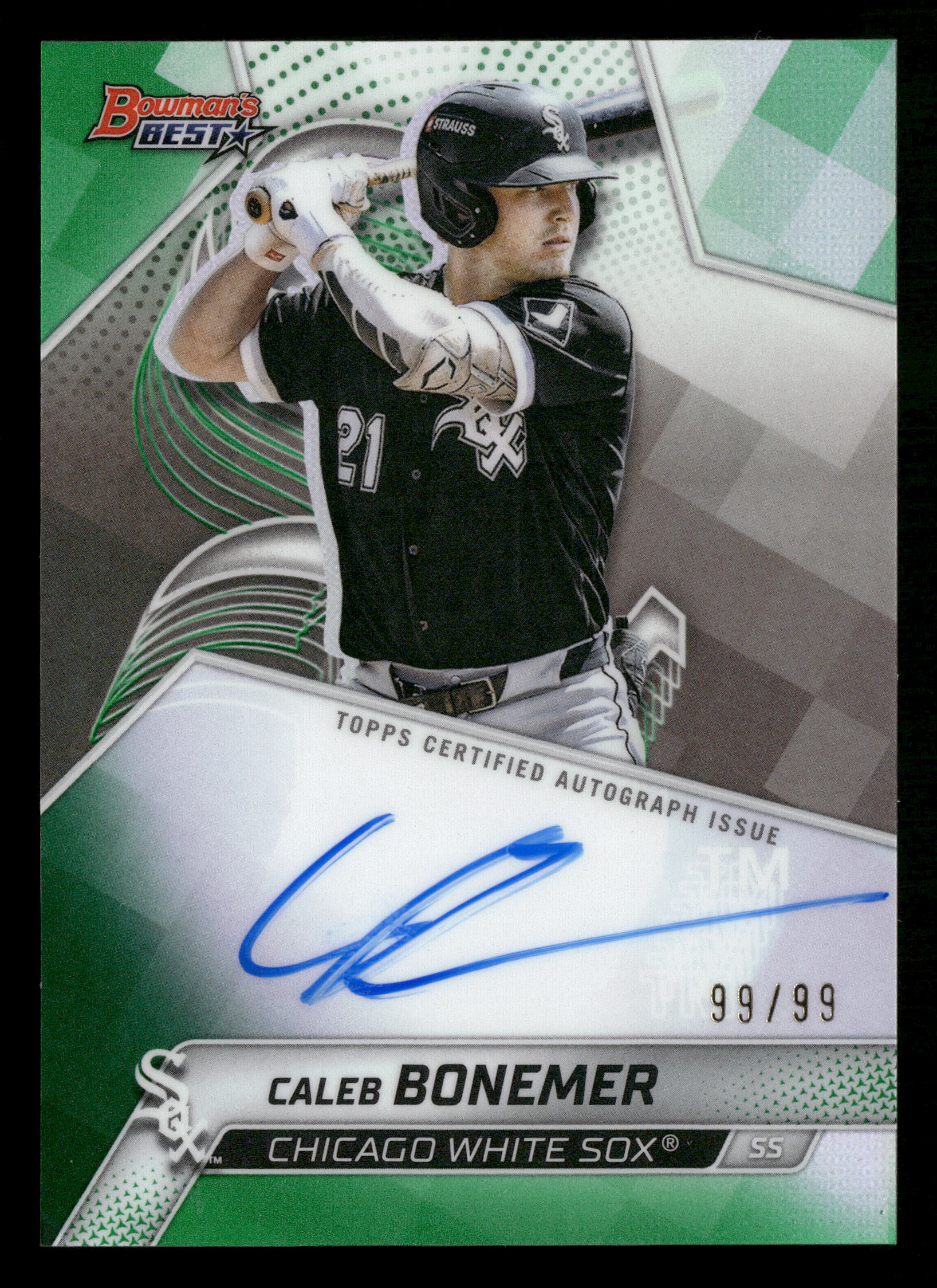 2025 Bowman's Best Caleb Bonemer Auto Green Refractor #/99 White Sox