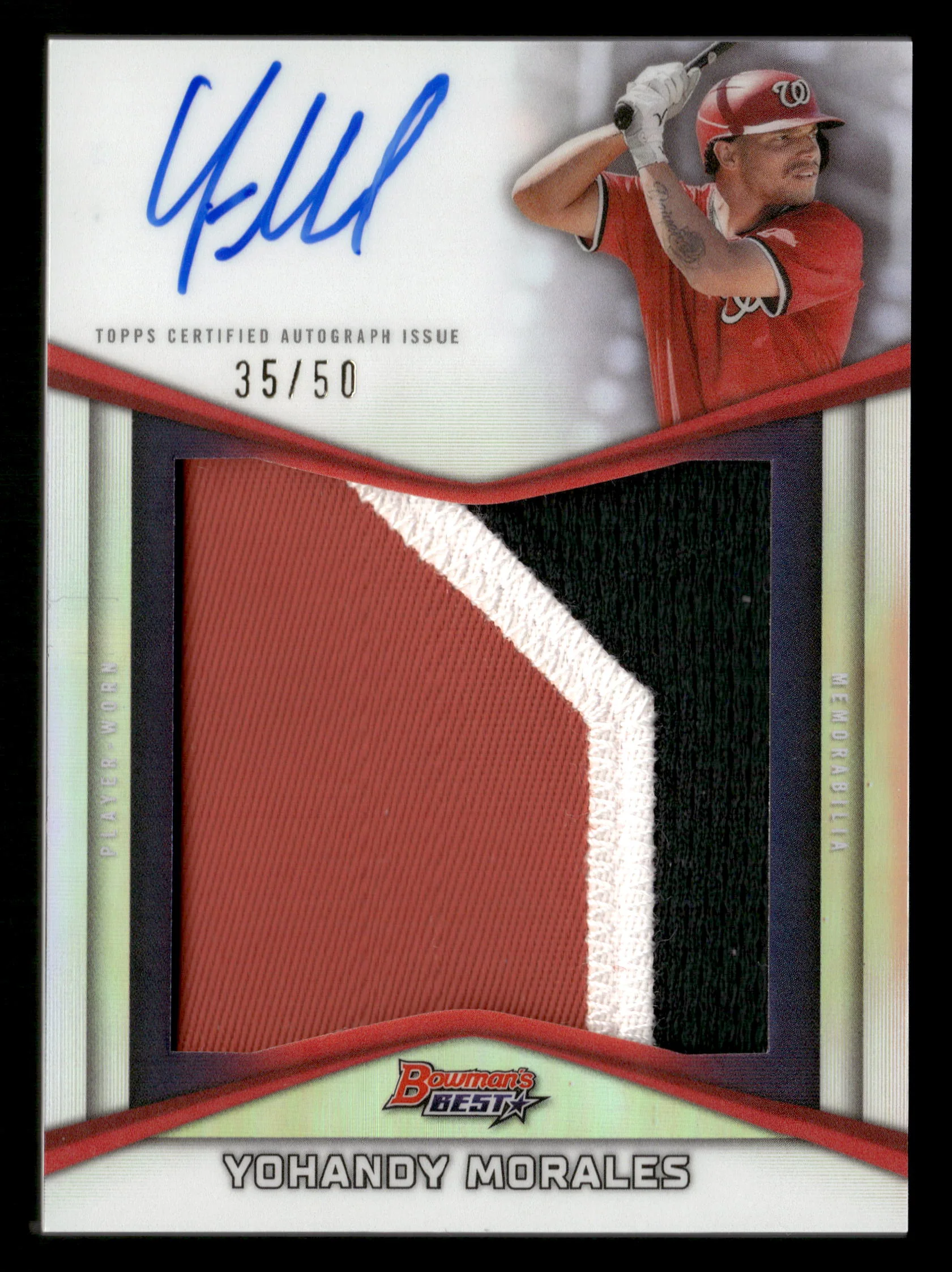 2025 Bowman's Best #PPA-YM Yohandy Morales Prospect Patch Autographs #/50