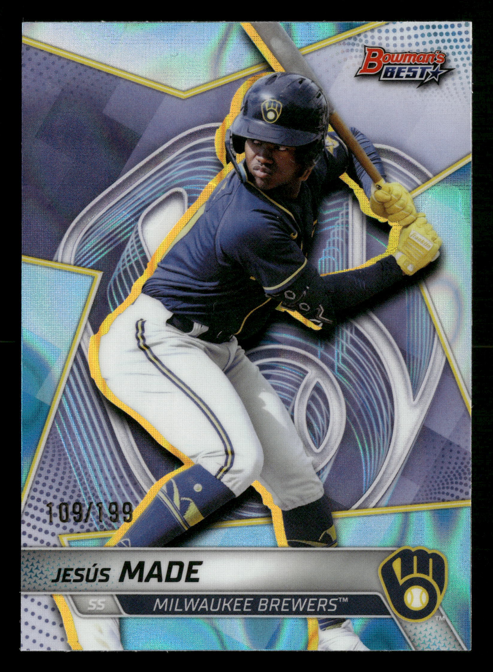2025 Bowman's Best Top Prospects TP-17 Jesus Made Aqua Refractor /199 Brewers
