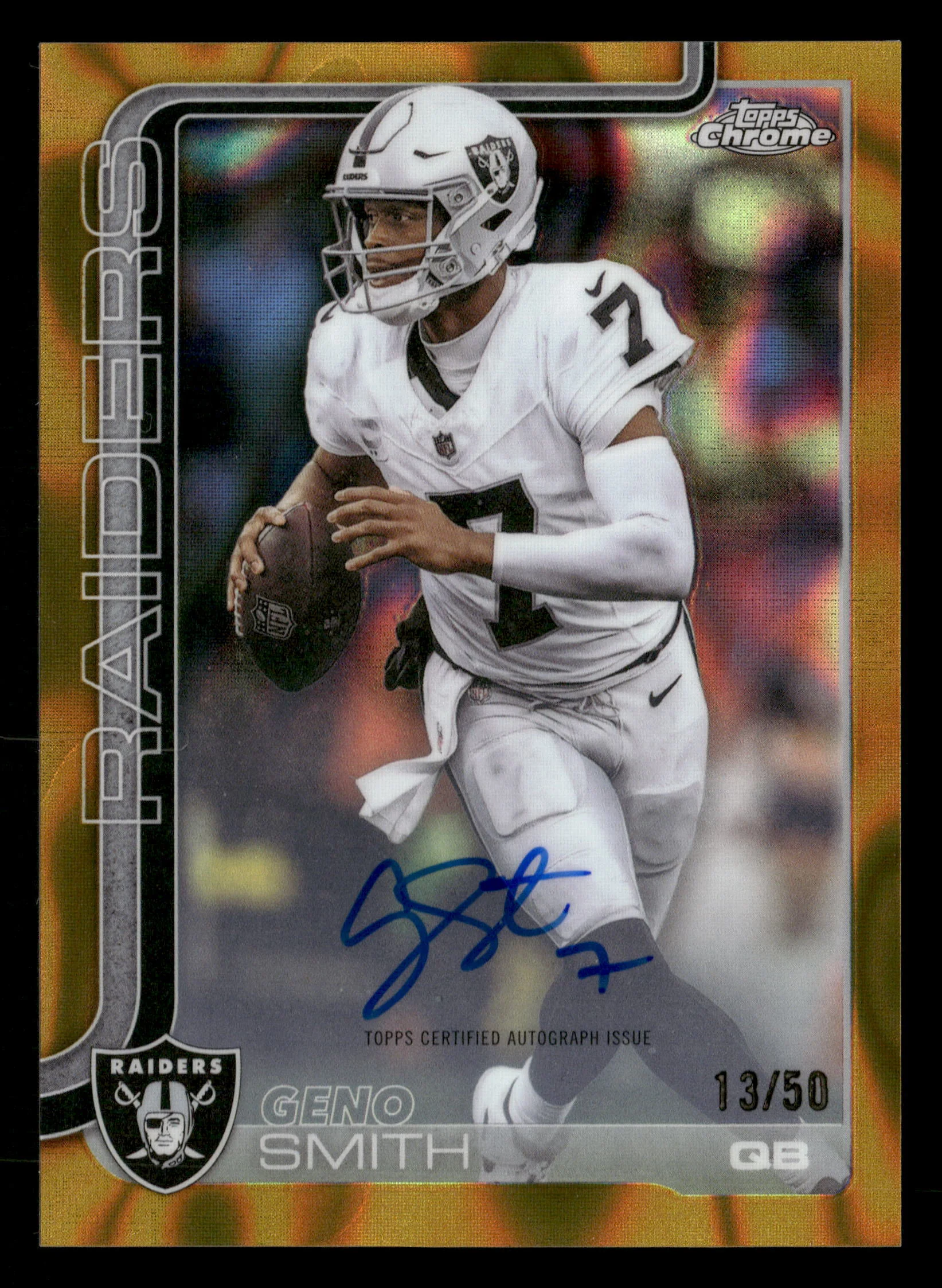 2025 Chrome #BA-GS Geno Smith Gold Lava Refractor Auto /50