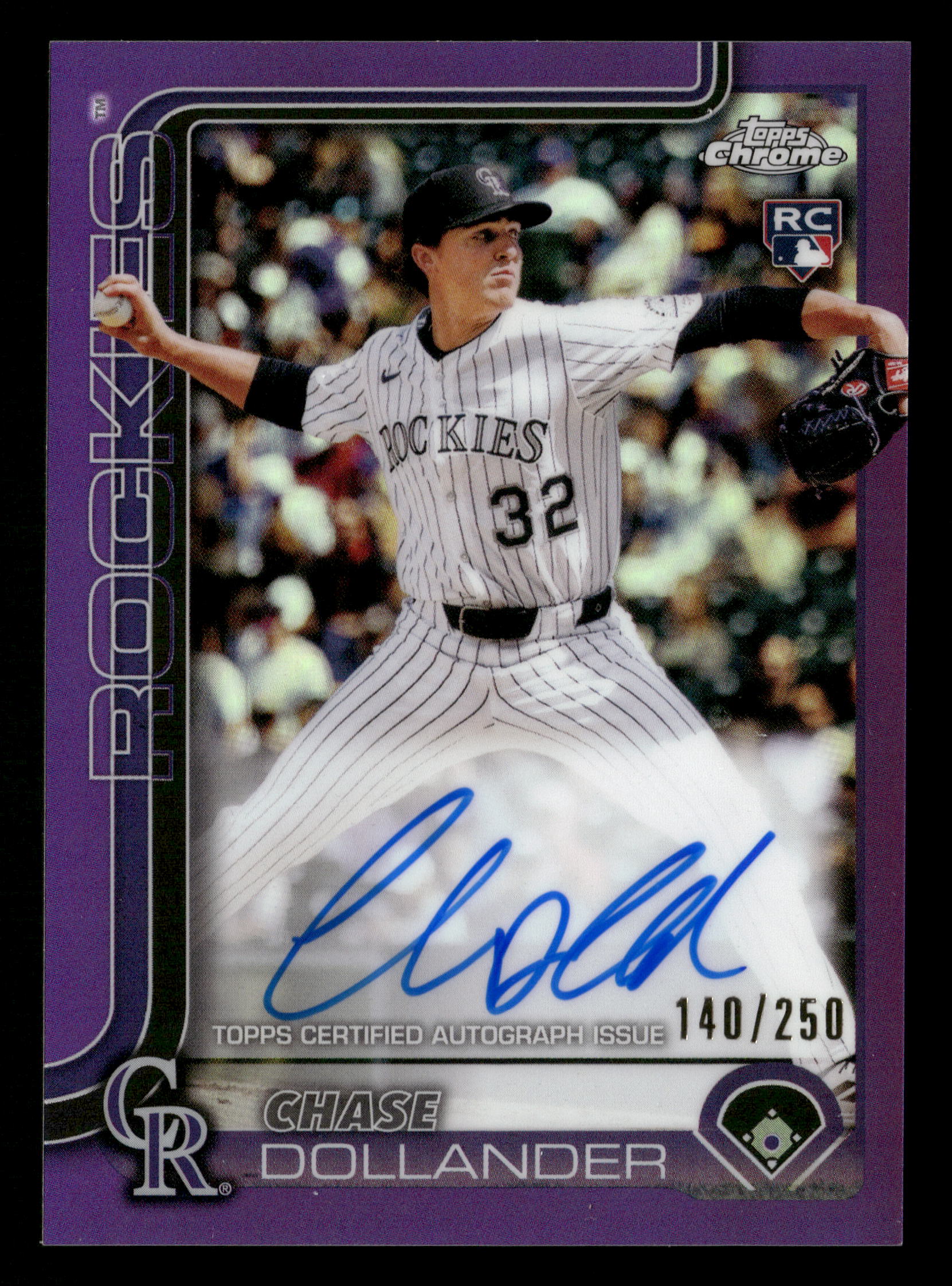 2025 Chrome Update #RA-DO Chase Dollander Auto Purple Refractor #/250