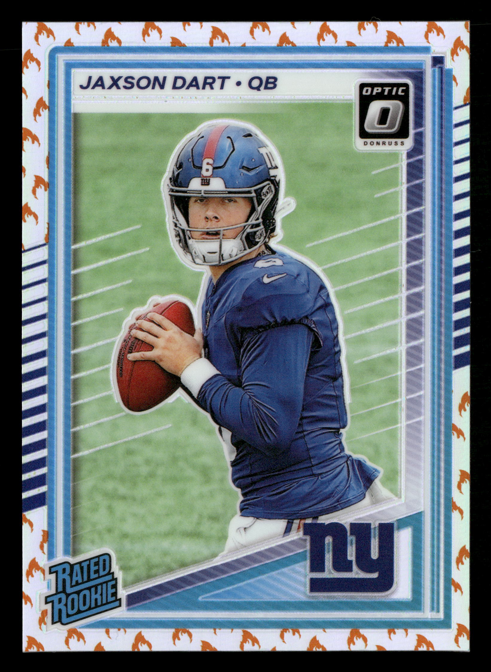 2025 Donruss Optic #273 Jaxson Dart Fire Emoji Rated Rookie RC