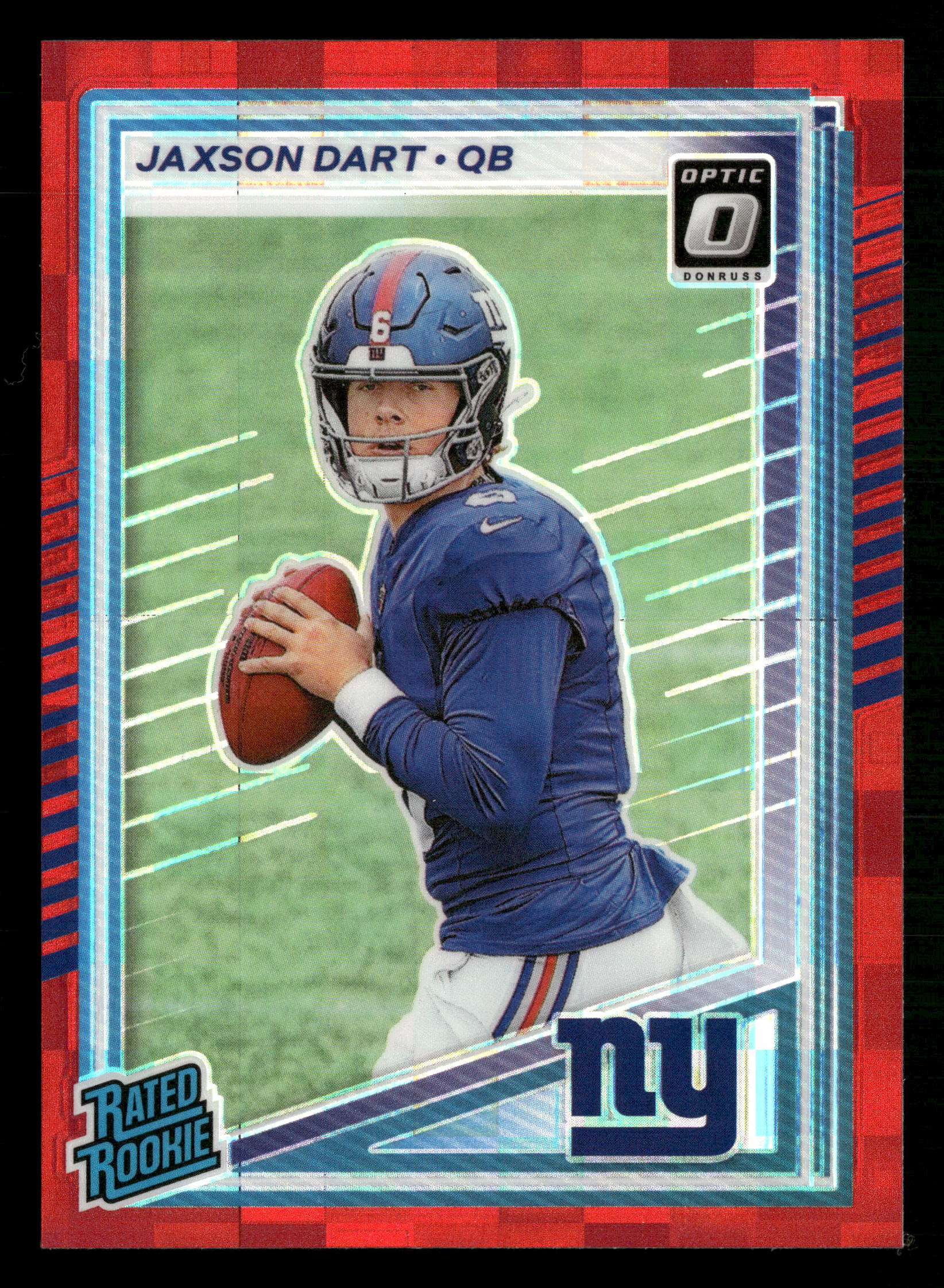 2025 Donruss Optic #273 Jaxson Dart Red Hyper Rated Rookie