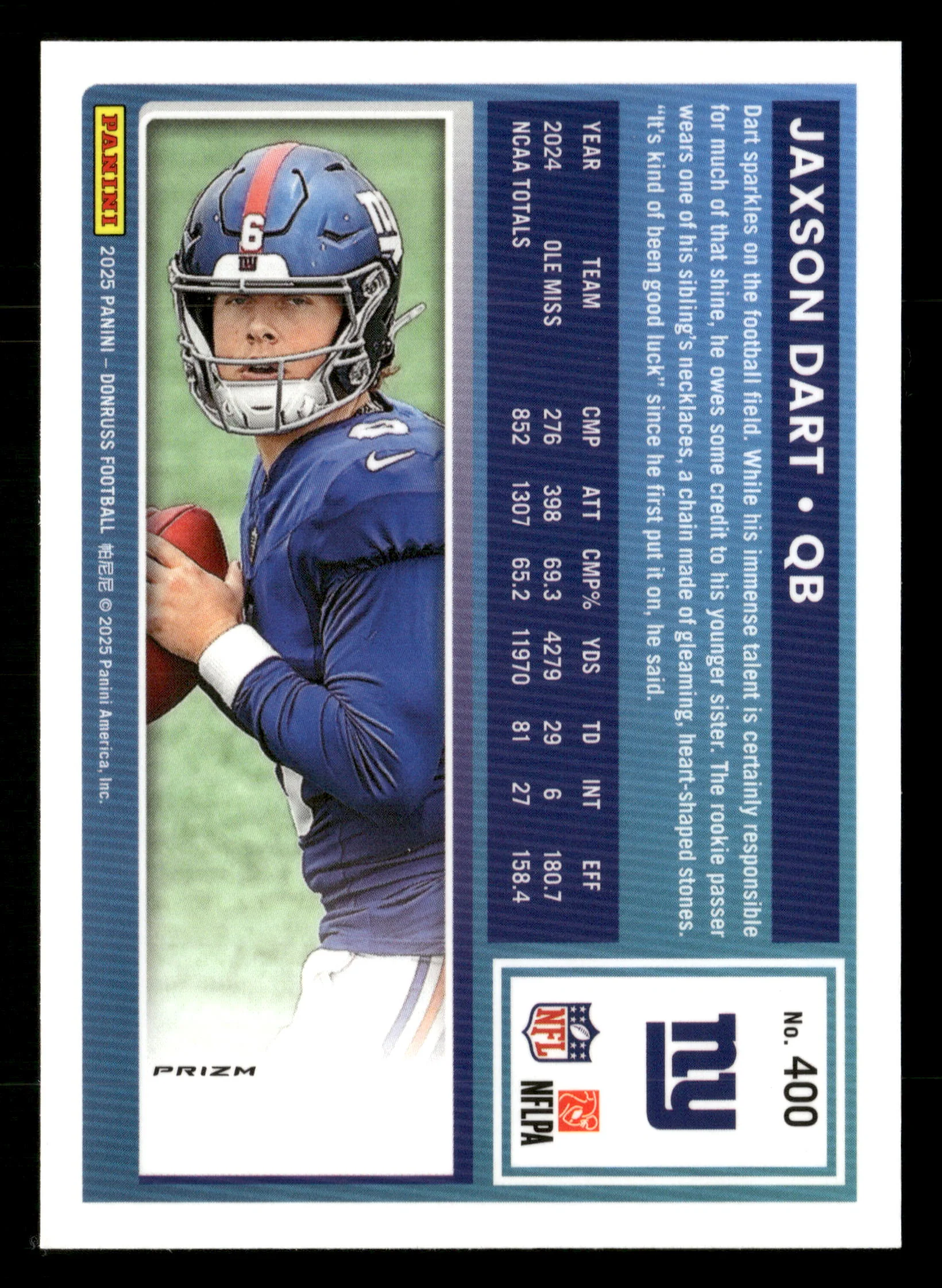 2025 Donruss Optic #273 Jaxson Dart Red Hyper Rated Rookie - Image 2