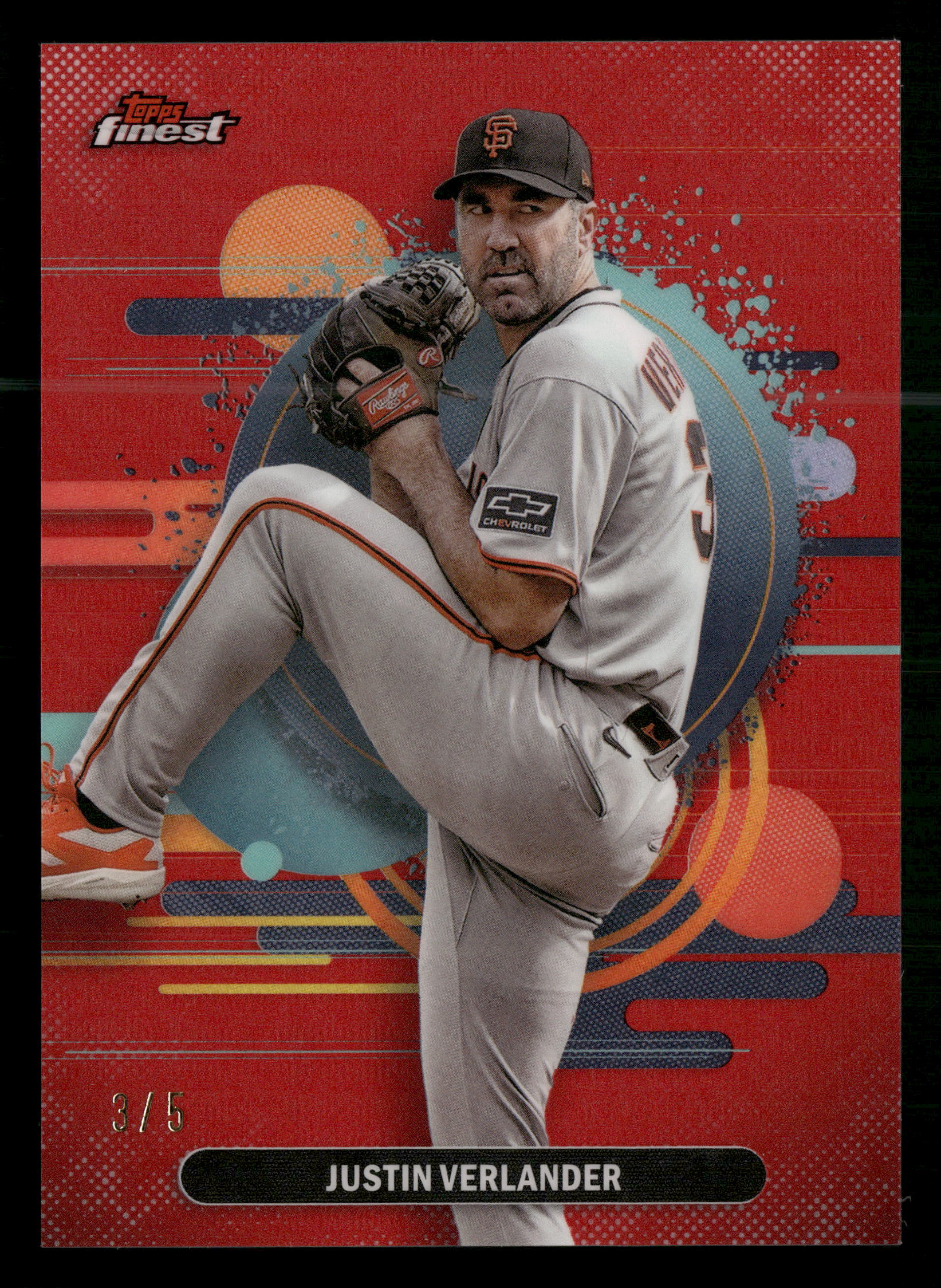 2025 Finest #119 Justin Verlander Red Refractors #/5