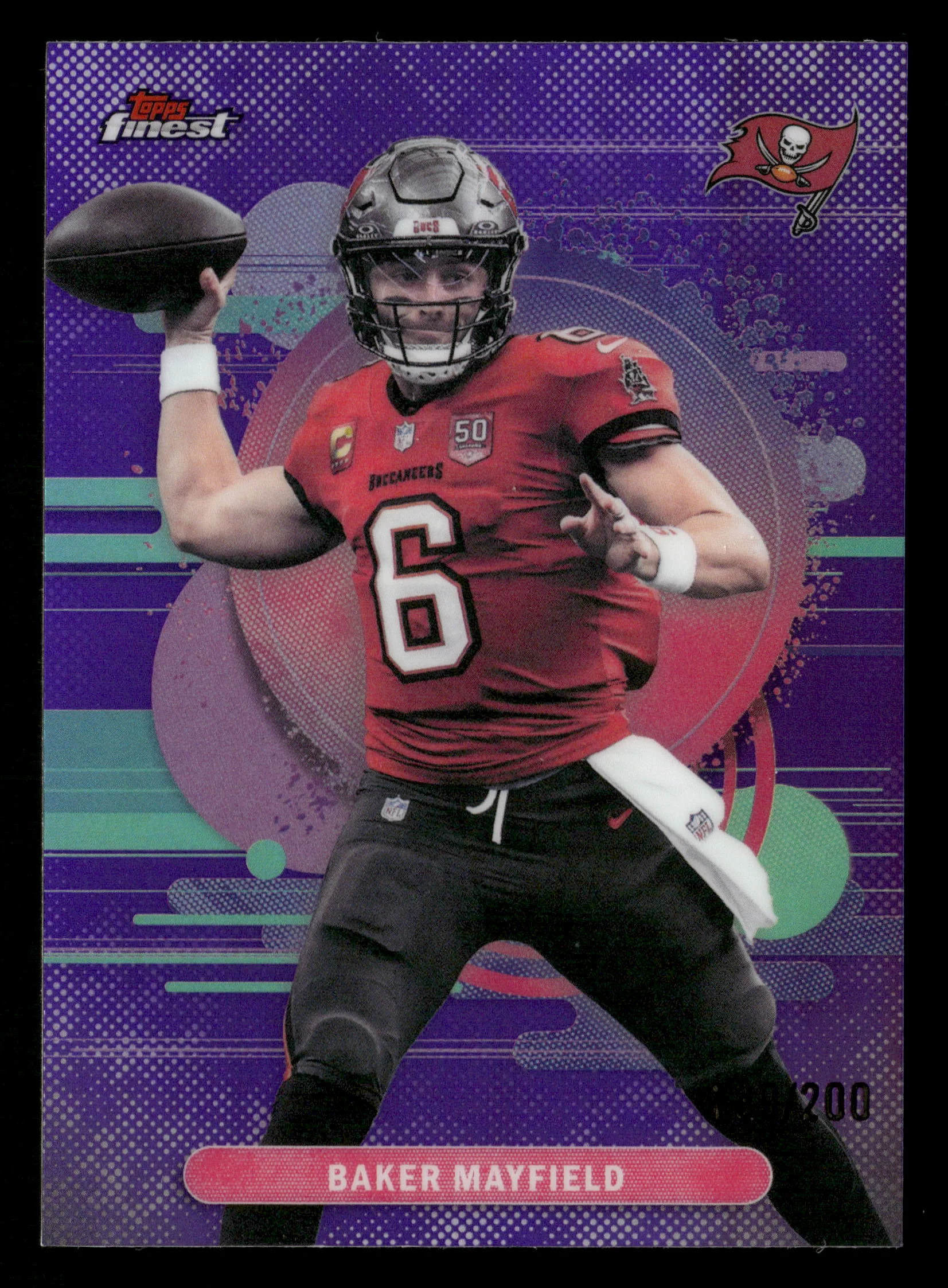 2025 Finest #148 Baker Mayfield Purple Refractor #/200
