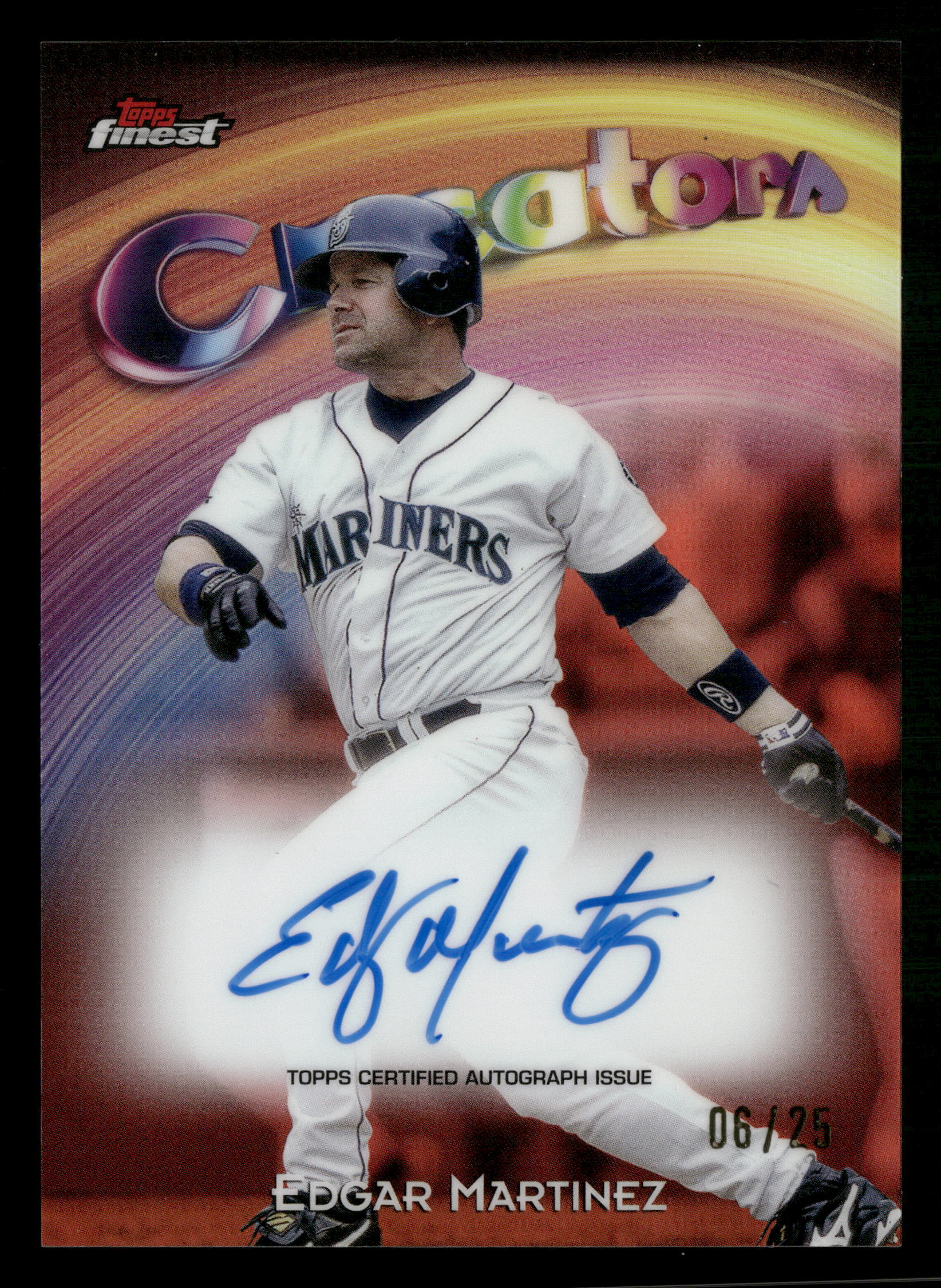 2025 Finest #CAV-EM Edgar Martinez Creators Autographs Orange Refractors #/25
