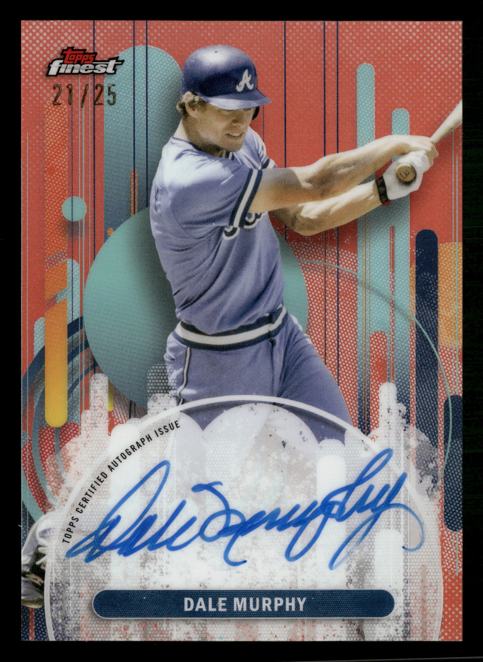 2025 Finest #FA-DM Dale Murphy Finest Autographs Orange Refractors #/25