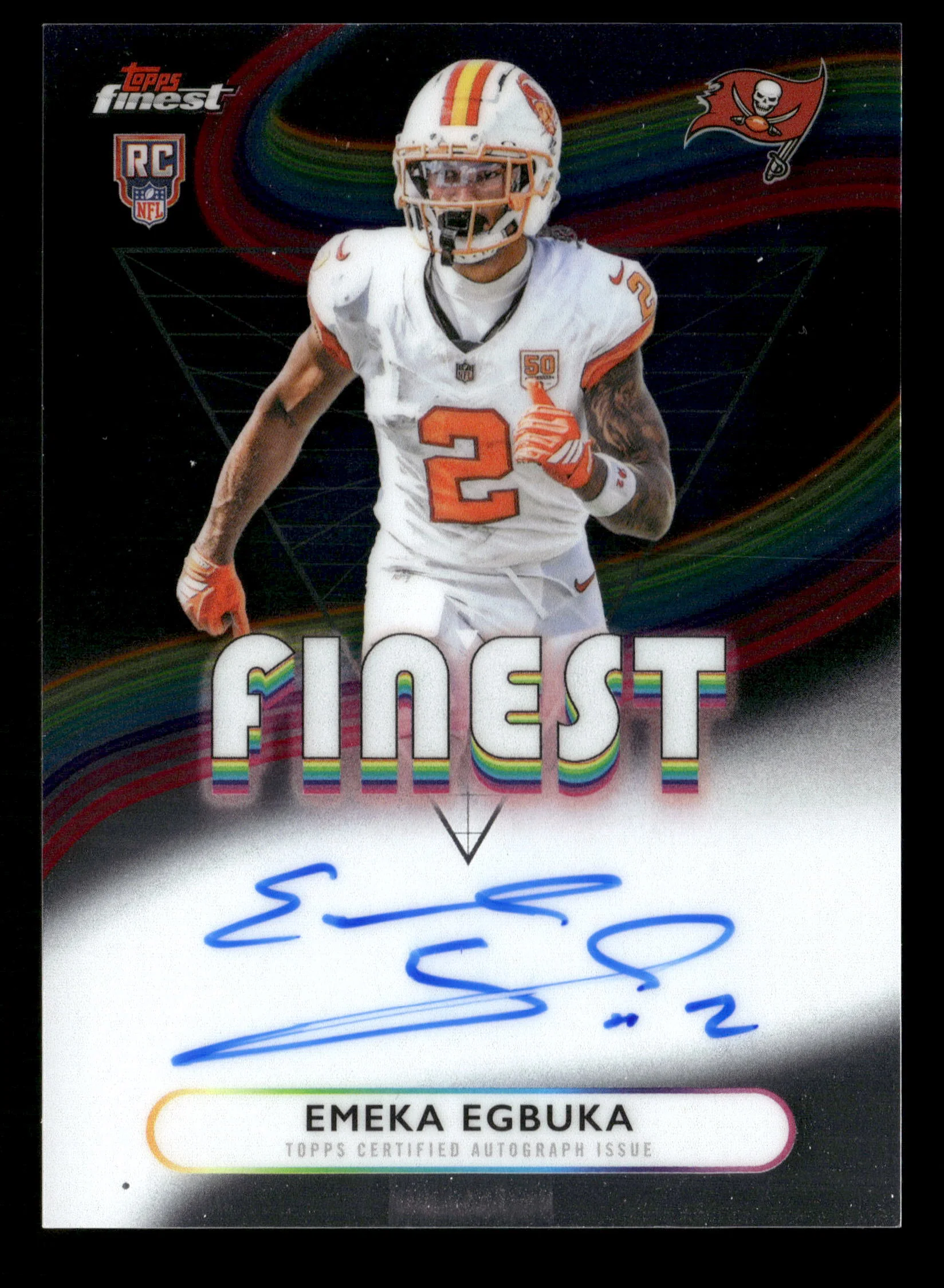 2025 Finest #RFA-EE Emeka Egbuka Rookie Finest Autographs