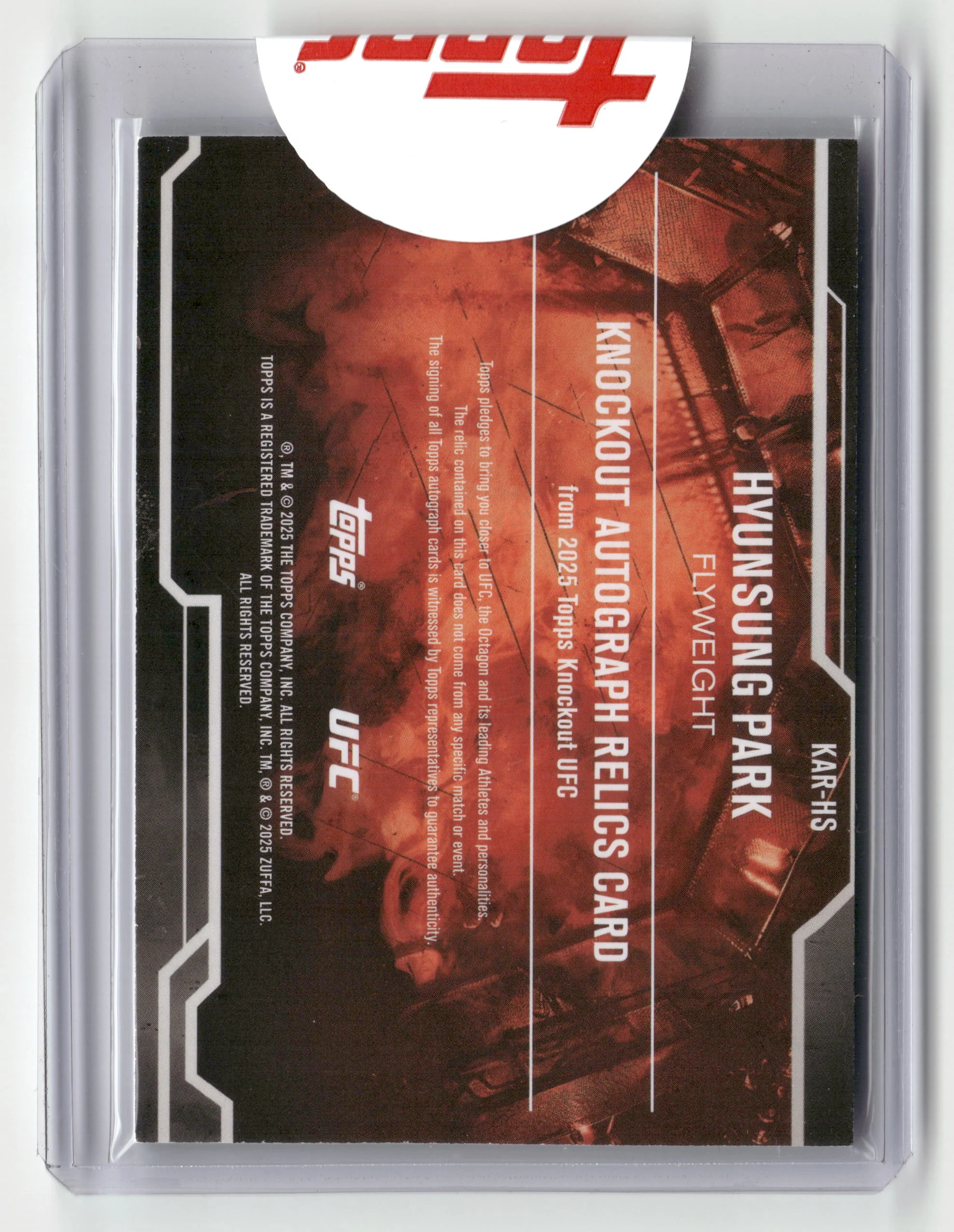 2025 Knockout UFC #KAR-HS Hyunsung Park Knockout Autograph Relics Blue #/50 - Image 2