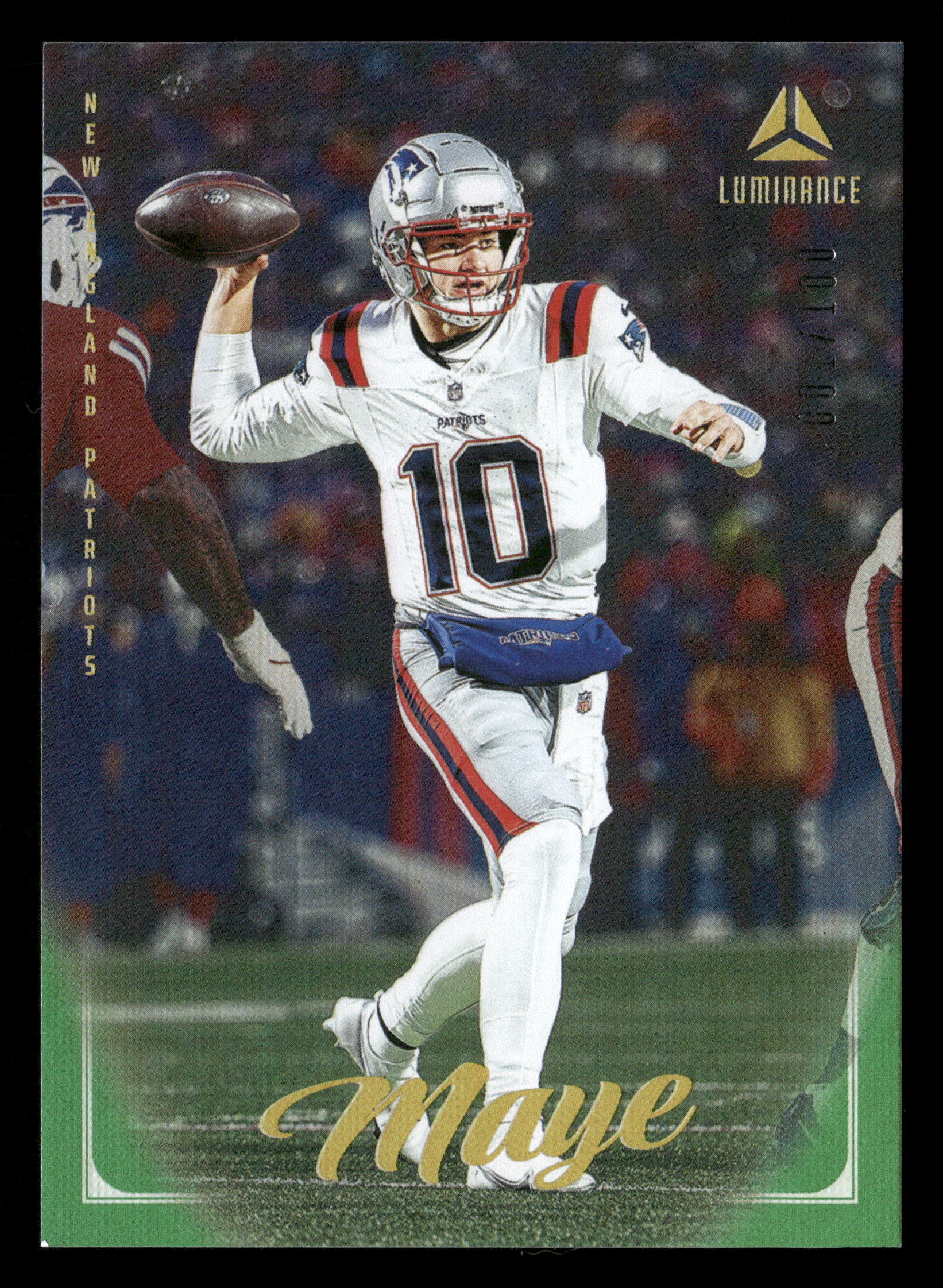 2025 Luminance #14 Drake Maye Green Bookend #001/100