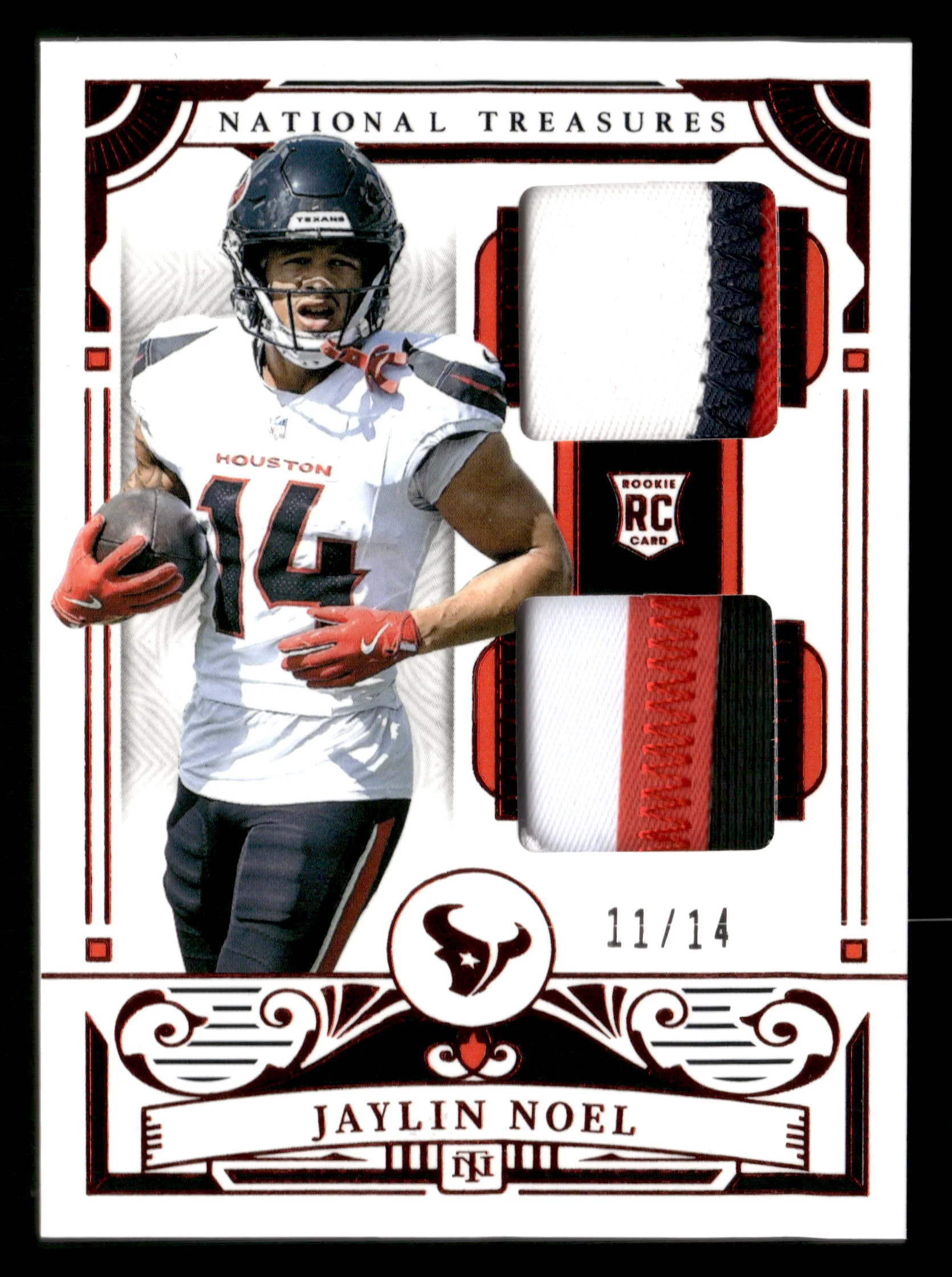 2025 National Treasures #43 Jaylin Noel Rookie Dual Materials #/14
