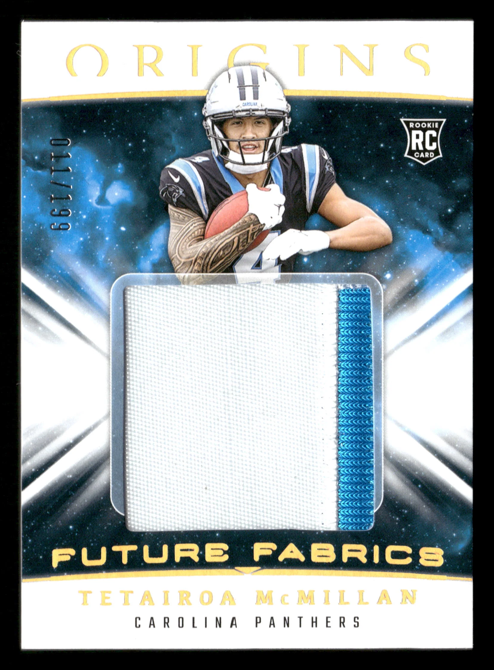 2025 Origins #FF6 Tetairoa McMillan Future Fabrics RC #/199
