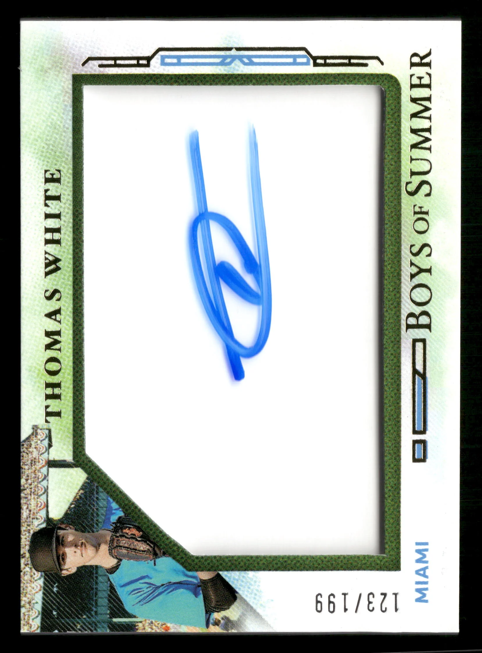 2025 Panini Boys of Summer #44 Thomas White Jumbo Acetate Signatures #/199