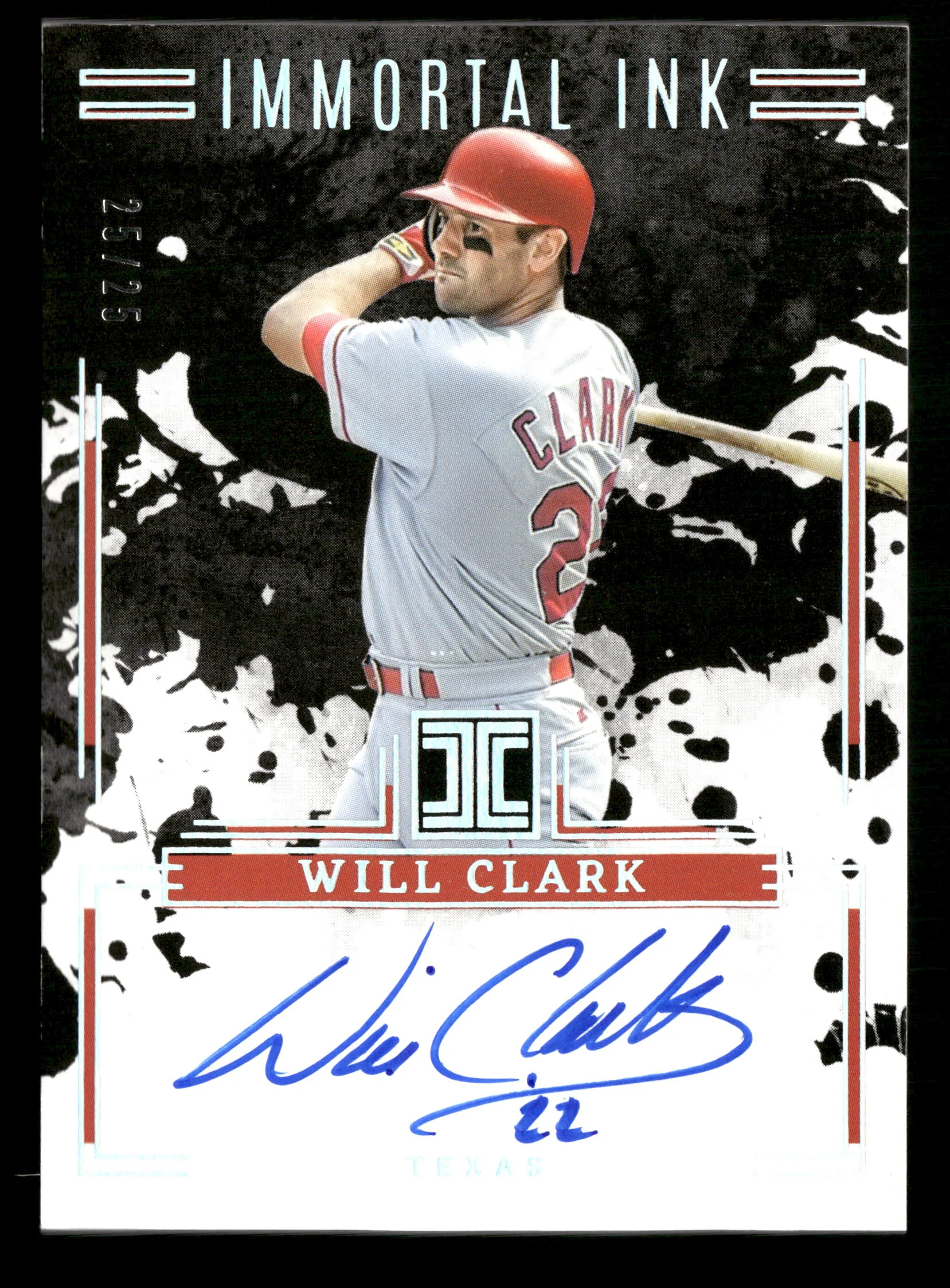 2025 Panini Impeccable #II-WC Will Clark Immortal Ink Holo Silver #/25
